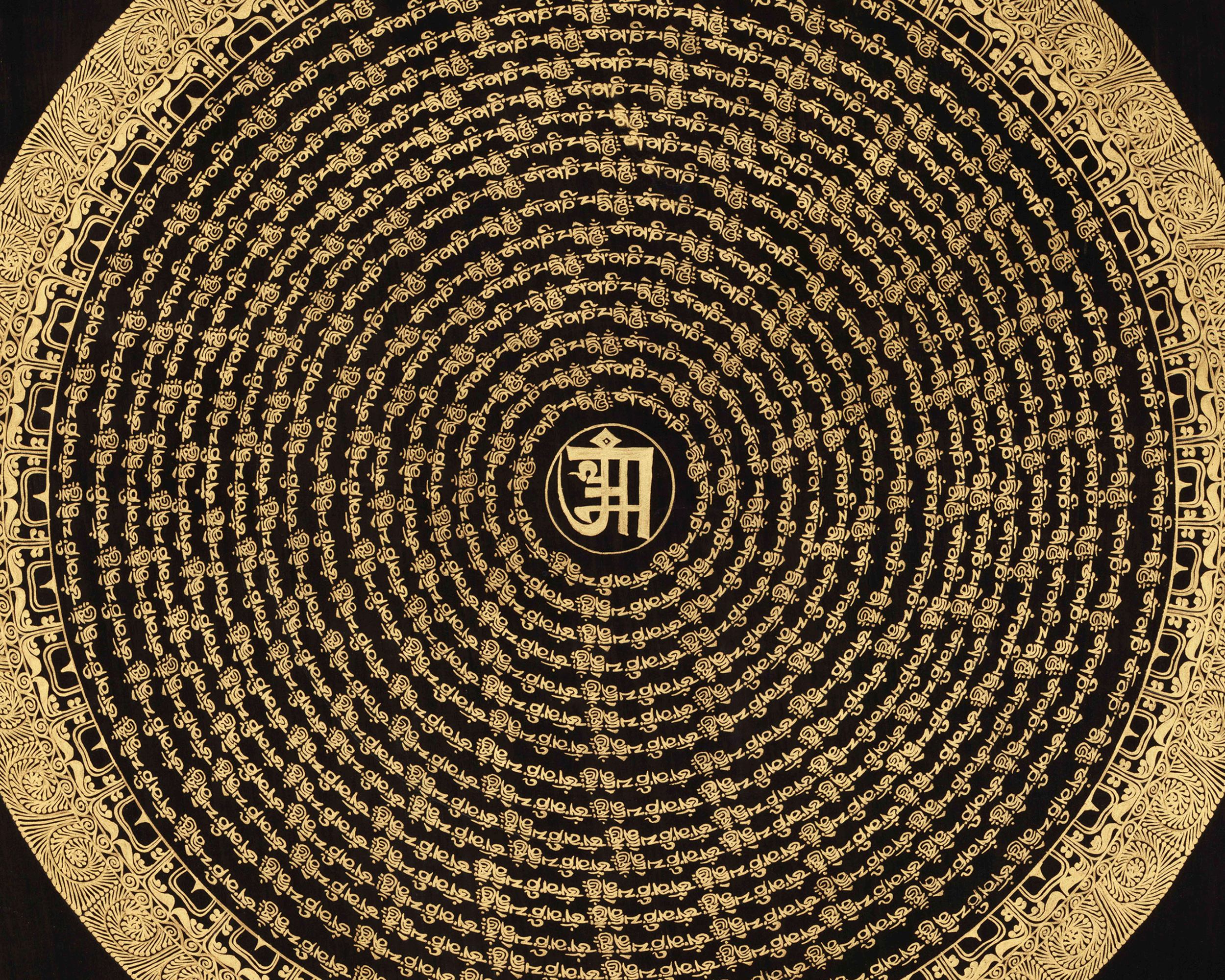 Himalayan Mantra Mandala Art | Sacred Tibetan Thangka