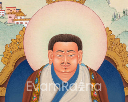 Guru Marpa Thangka | Hand Painted Thangka Artwork of Kagyu Master