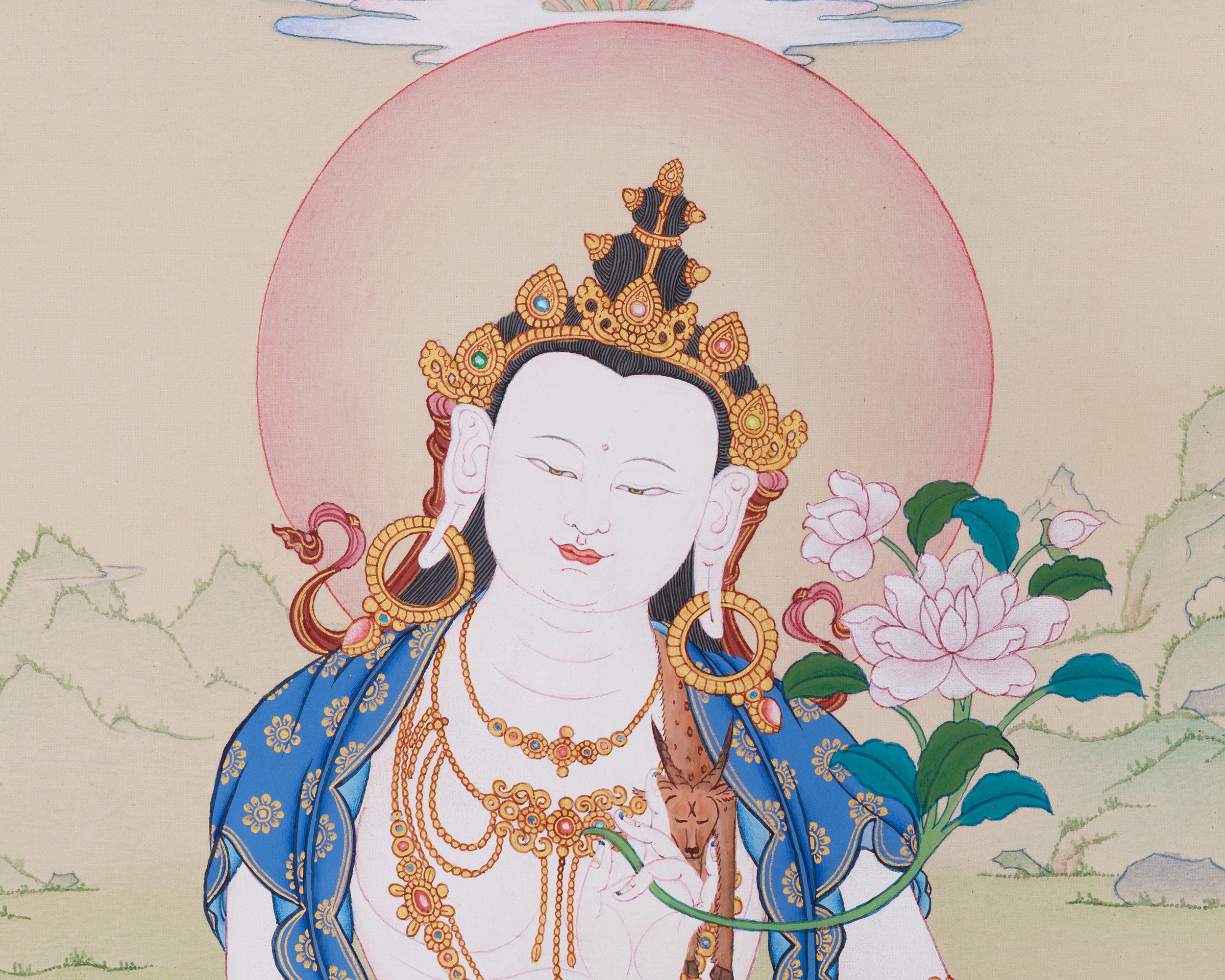 Sacred Chenrezig with White Tara and Green Tara | A Trio of Enlightened Blessings