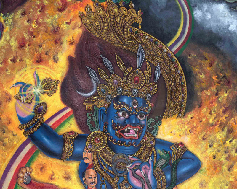 Tibetan Buddhism Vajrapani Thangka Print | Wall Hanging Decors