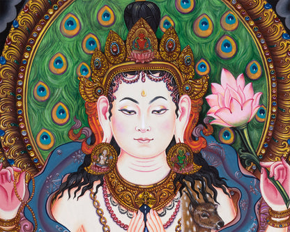 Chenrezig Bodhisattva Thangka Print | Bodhisattva Of Compassion | Buddhist Wall Décor