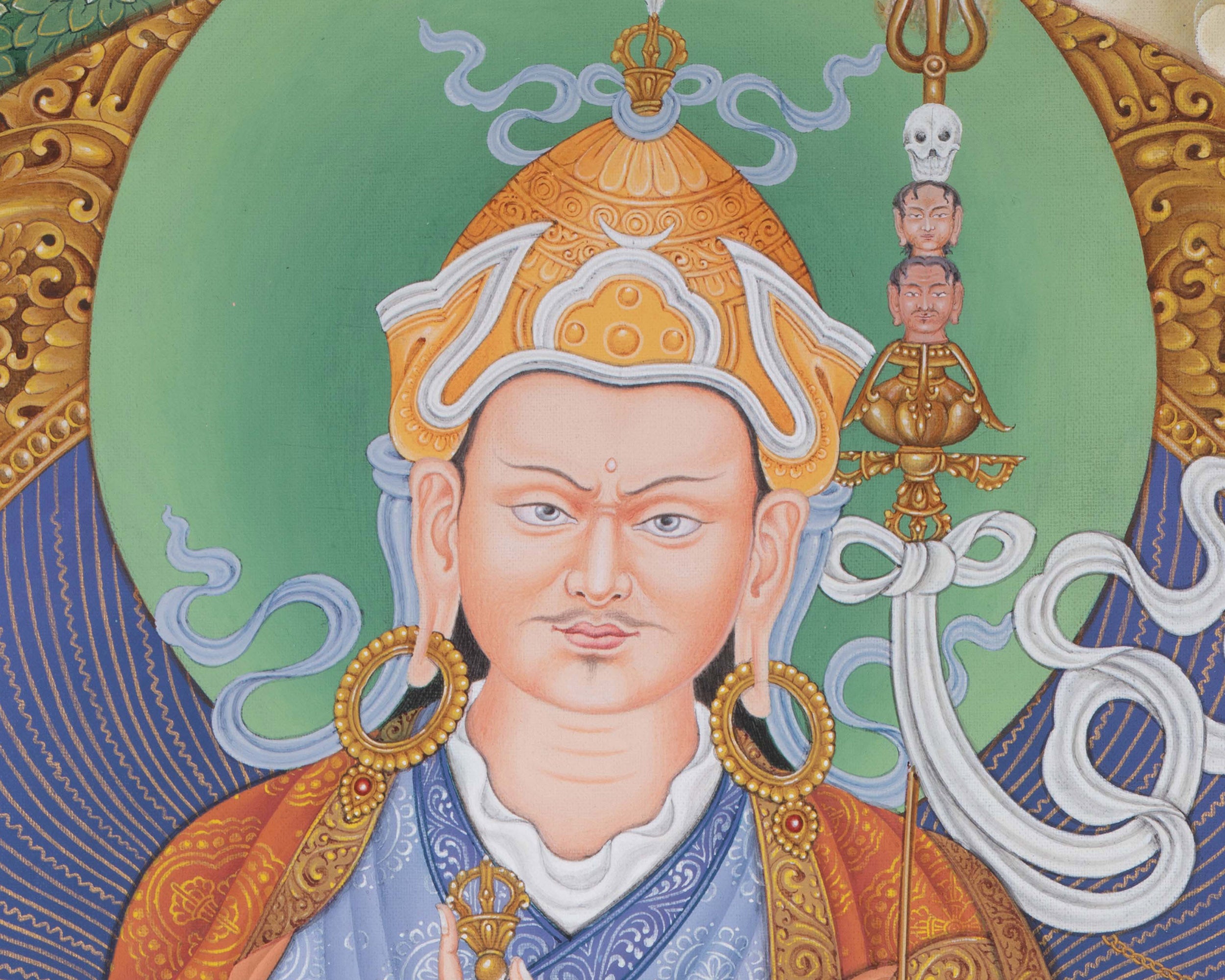 Exquisite Guru Rinpoche Thangka Print | Experience the Blessings Of Padmasambhava With Our Canvas Print