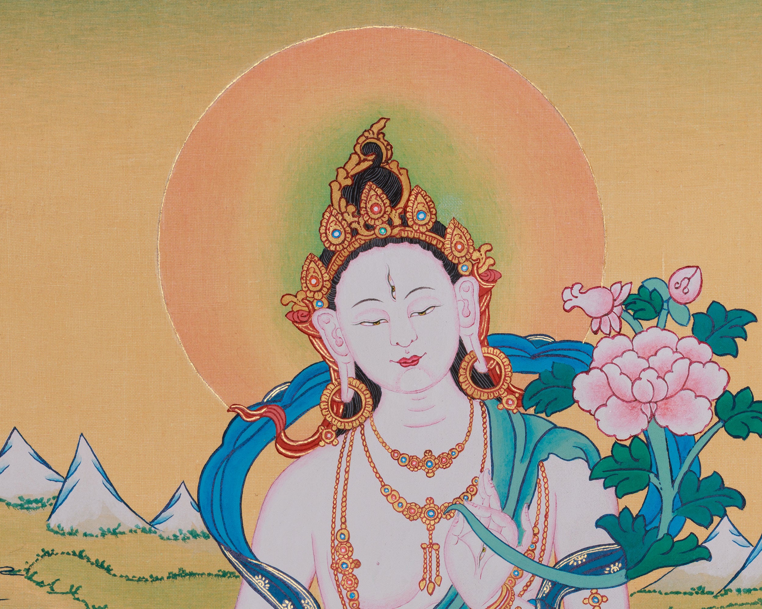 Sacred Sita Tara Art | White Tara | Drolkar | Longevity Deity | Buddhist Artwork