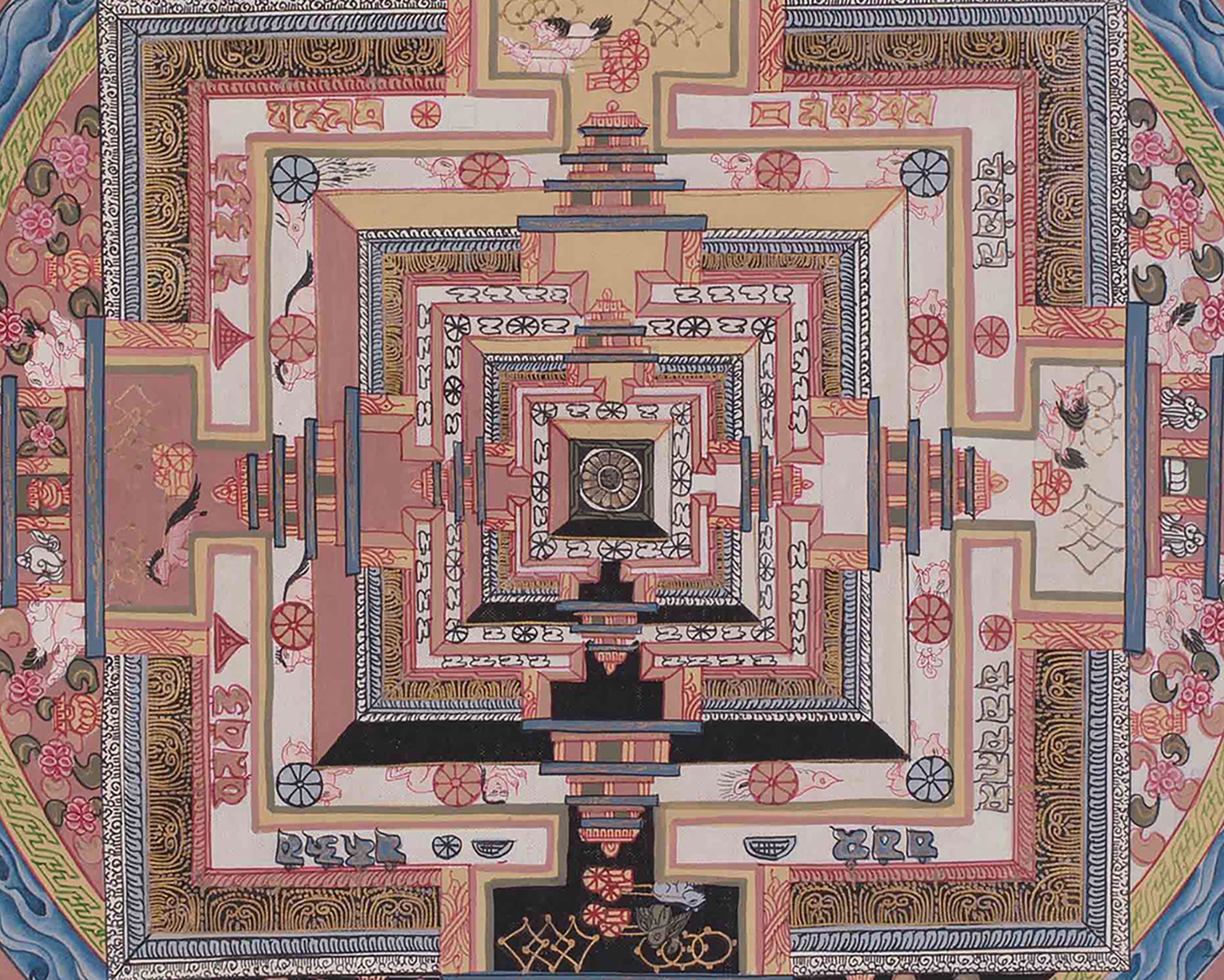 Tibetan Kalachakra Mandala Artwork | Symbol Of Time, Enlightenment, and Cosmic Balance | Meditation Altar