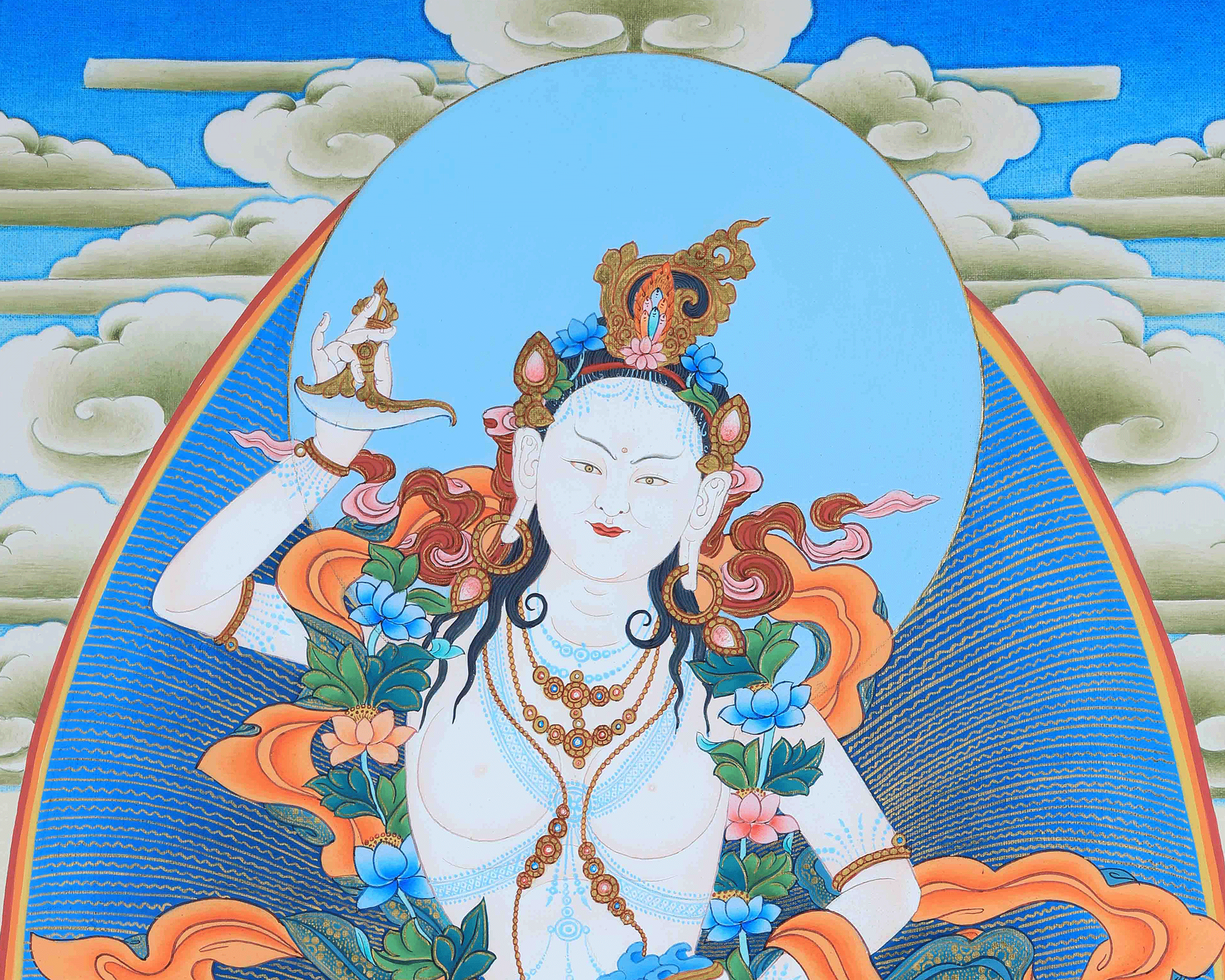 Standing Yeshe Tsogyal Print | Tibetan Yogini and Enlightened Consort of Guru Rinpoche