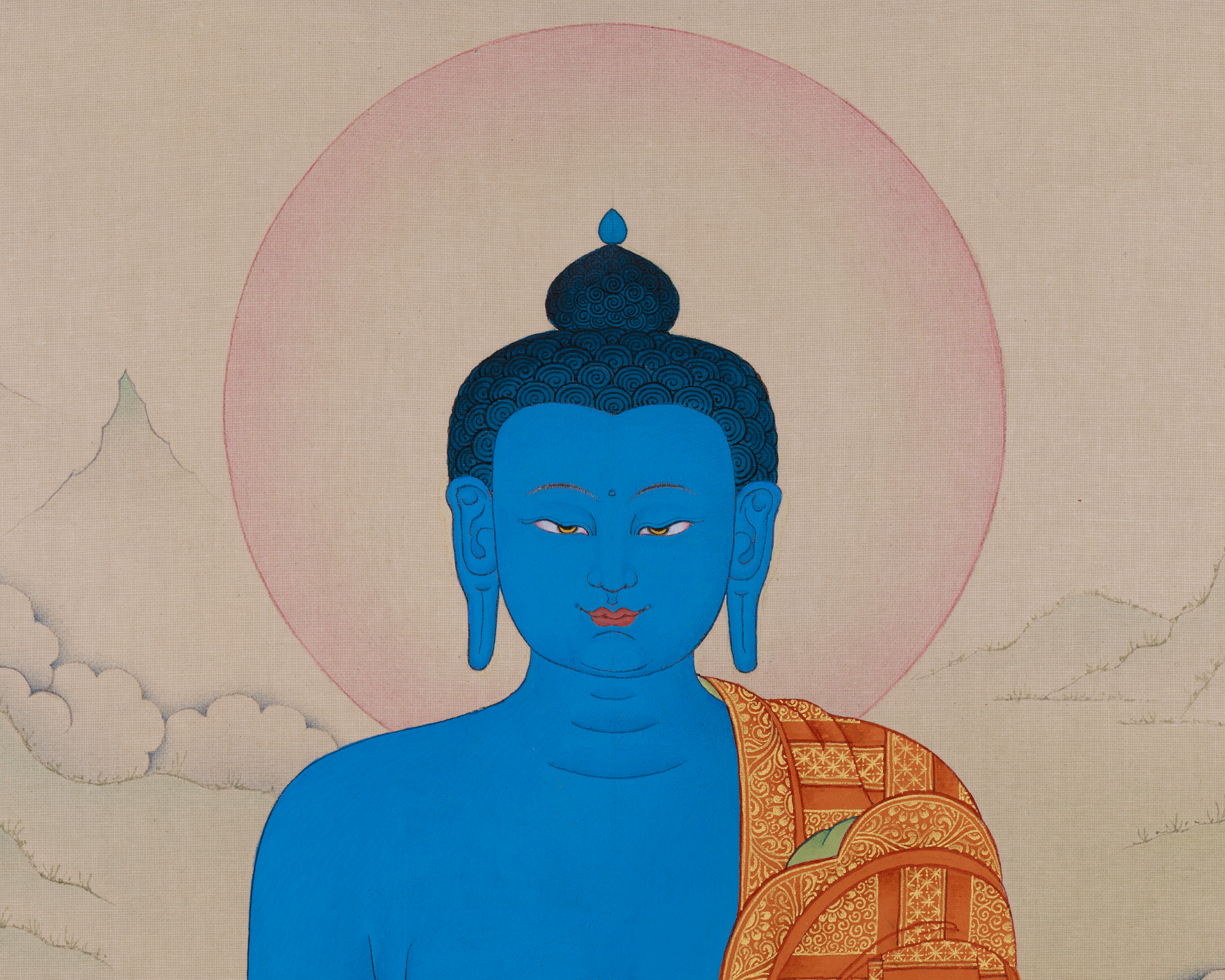 Tibetan Medicine Buddha Art | Bhaisajyaguru Thangka | Healing Deity