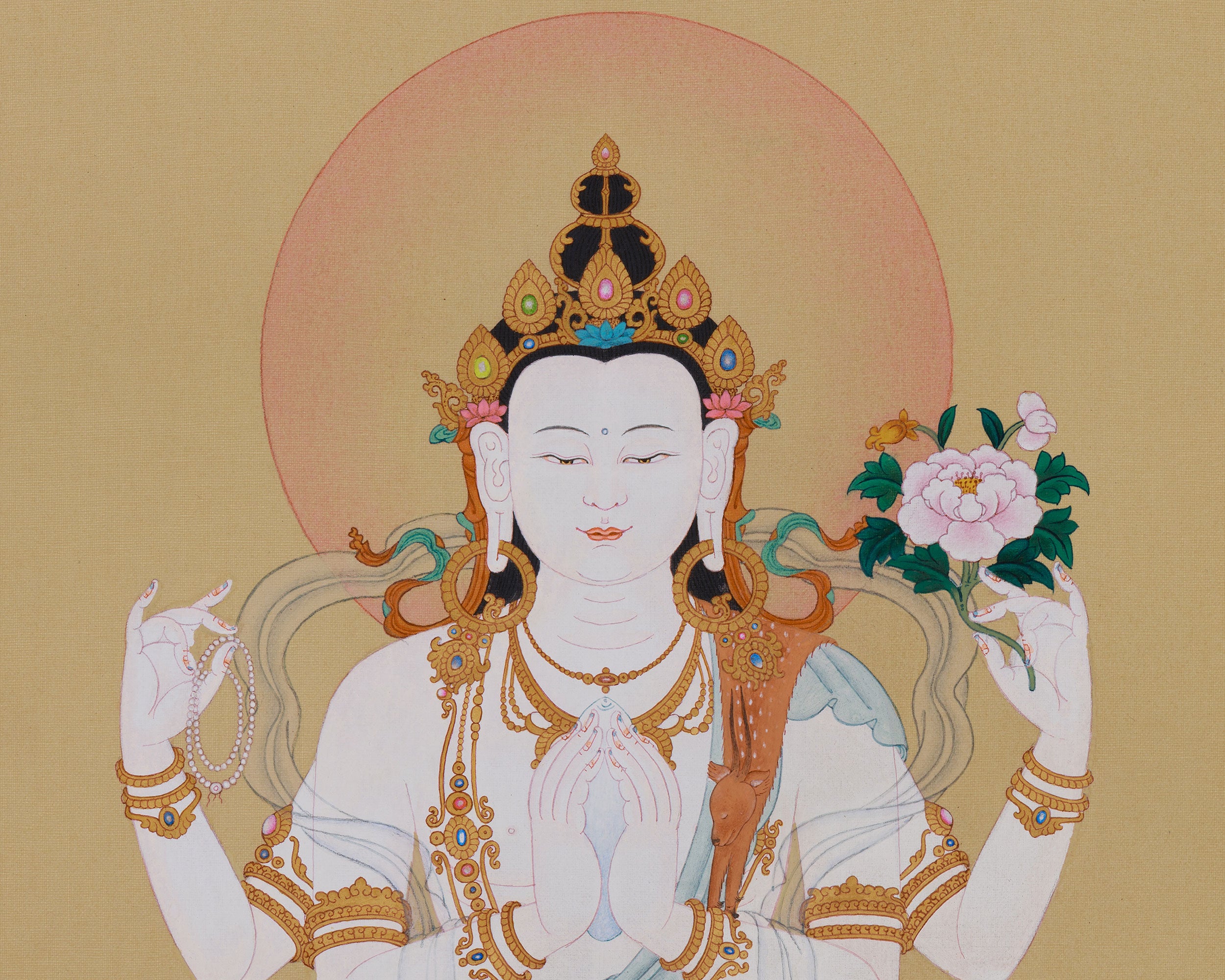 Himalayan Thangka of Chenrezig | Bodhisattva of Infinite Compassion