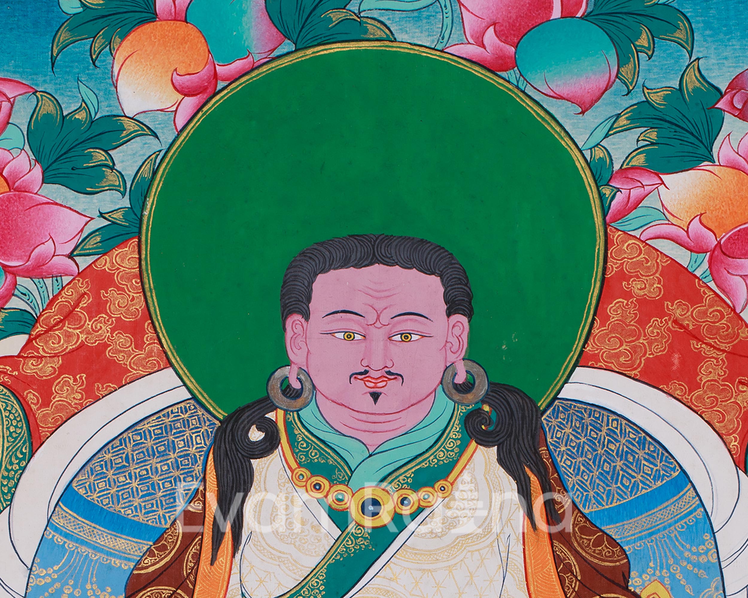 Sacred Thangka of Guru Marpha with Milarepa & Gampopa | Great Buddhist Masters
