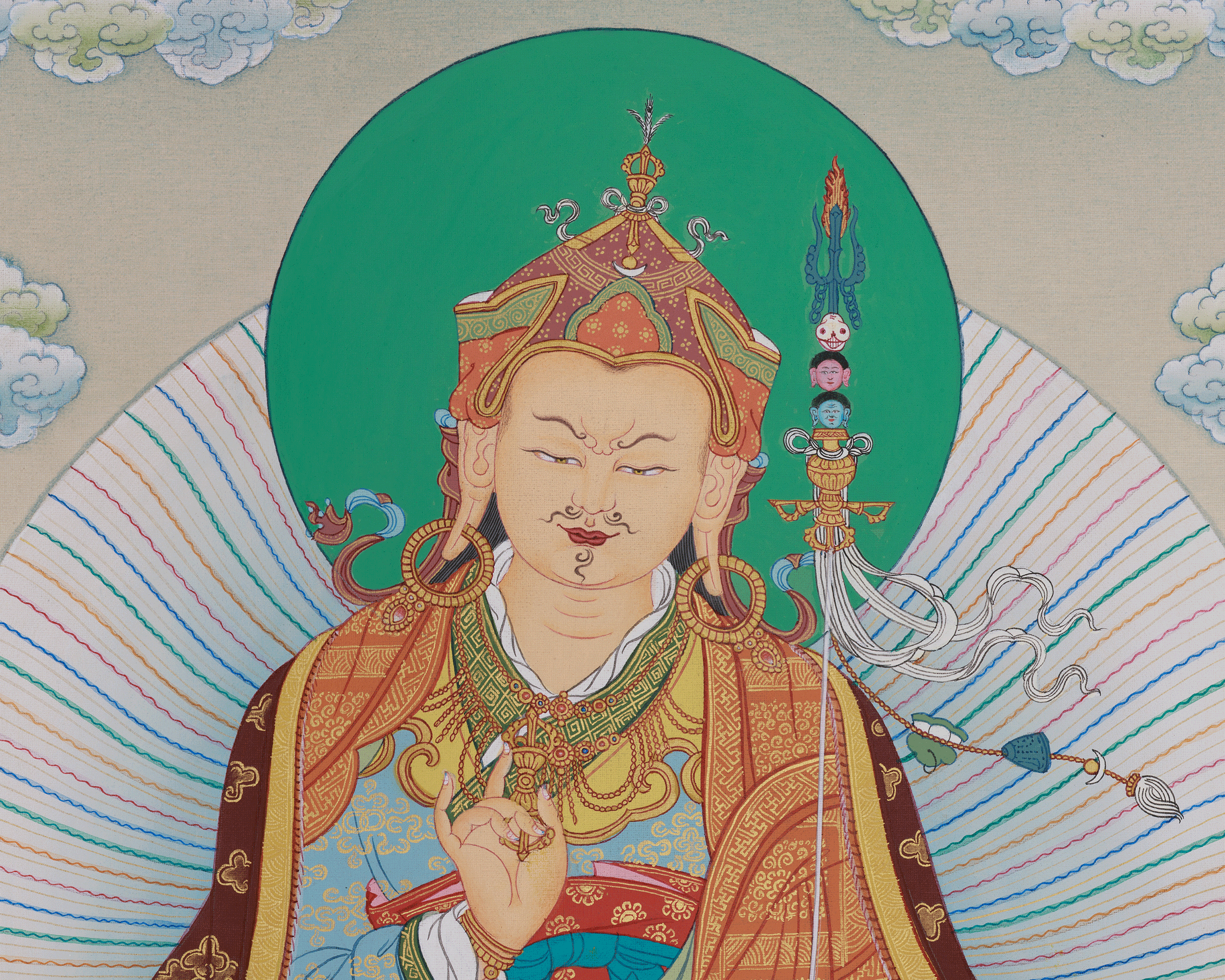 Guru Padmasambhava Art | Tibetan Buddhist Thangka Painting for Vajrayana Altar