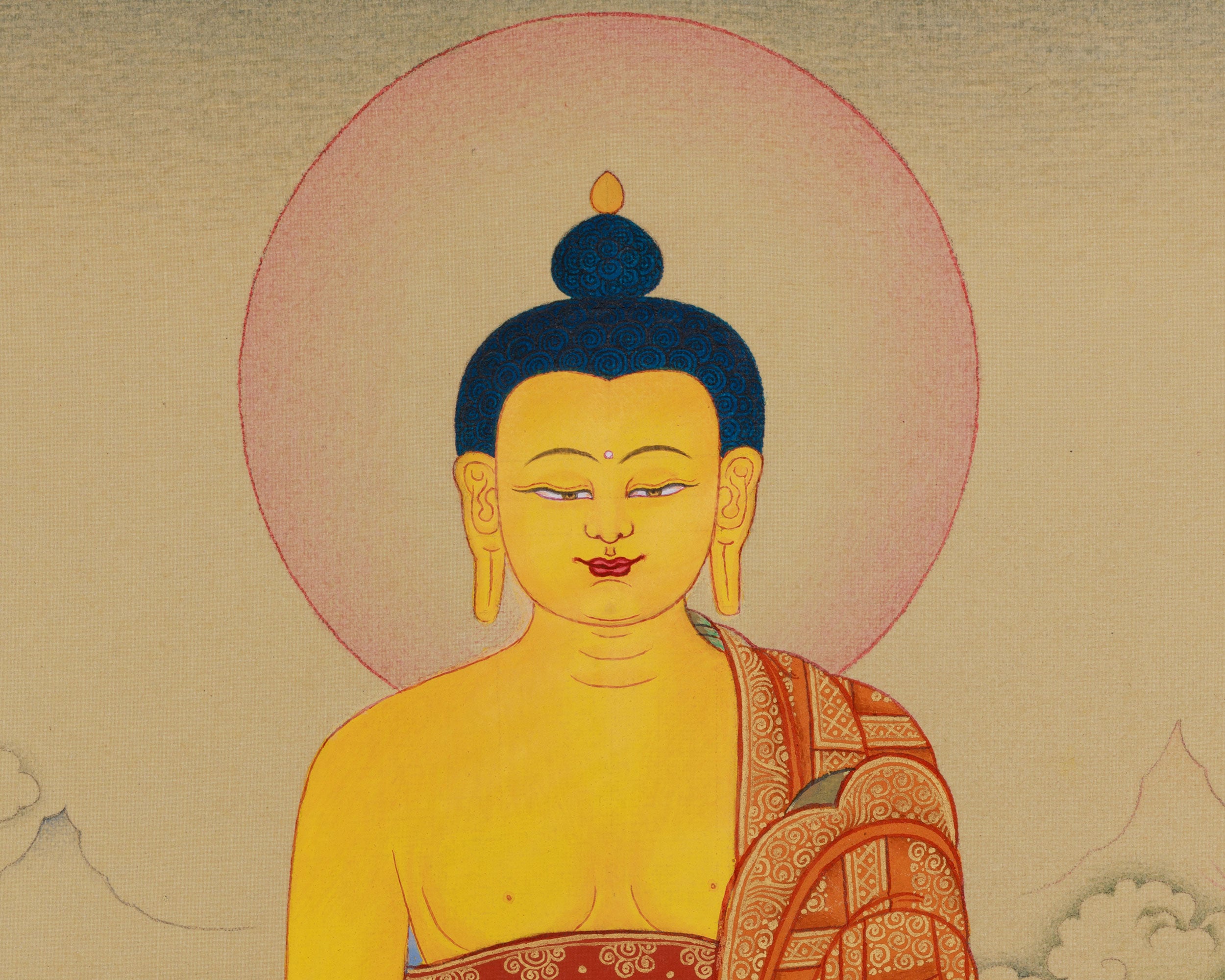 Hand-Painted Thangka Of Shakyamuni Buddha | Buddhist Thangka