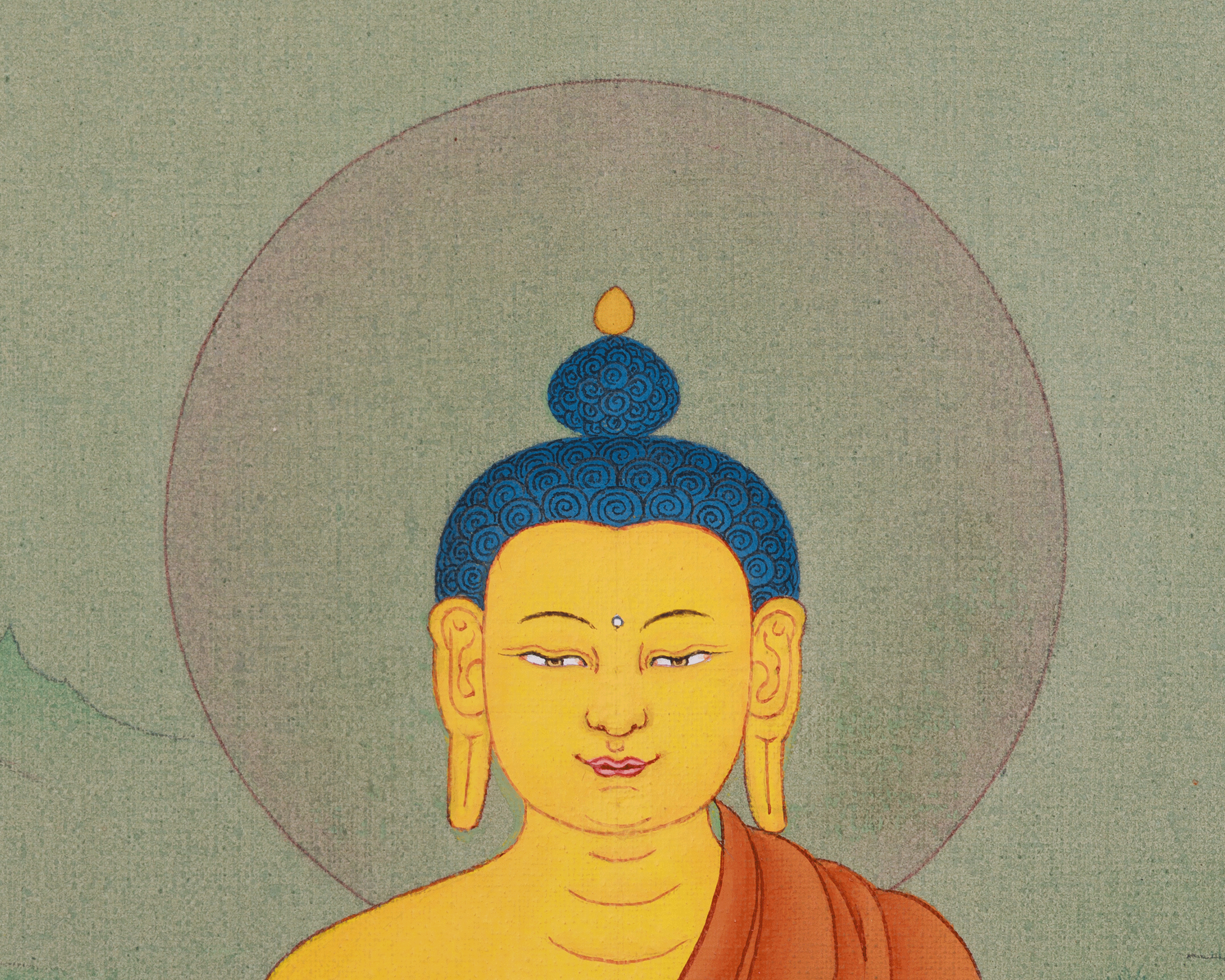 Thangka of Historical Buddha, Shakyamuni | The Enlightened One, Representing Wisdom and Compassion