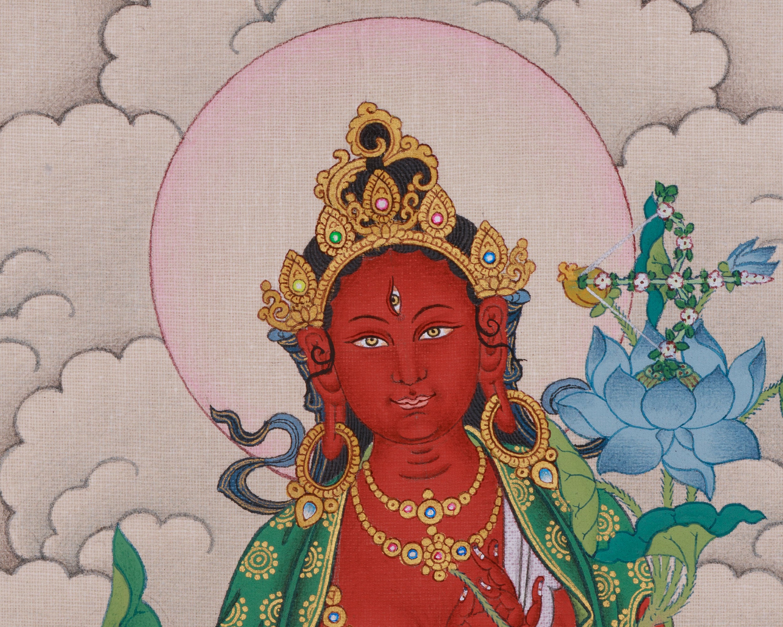 Divine Thangka of Red Tara | A Sacred Symbol of Power and Compassion
