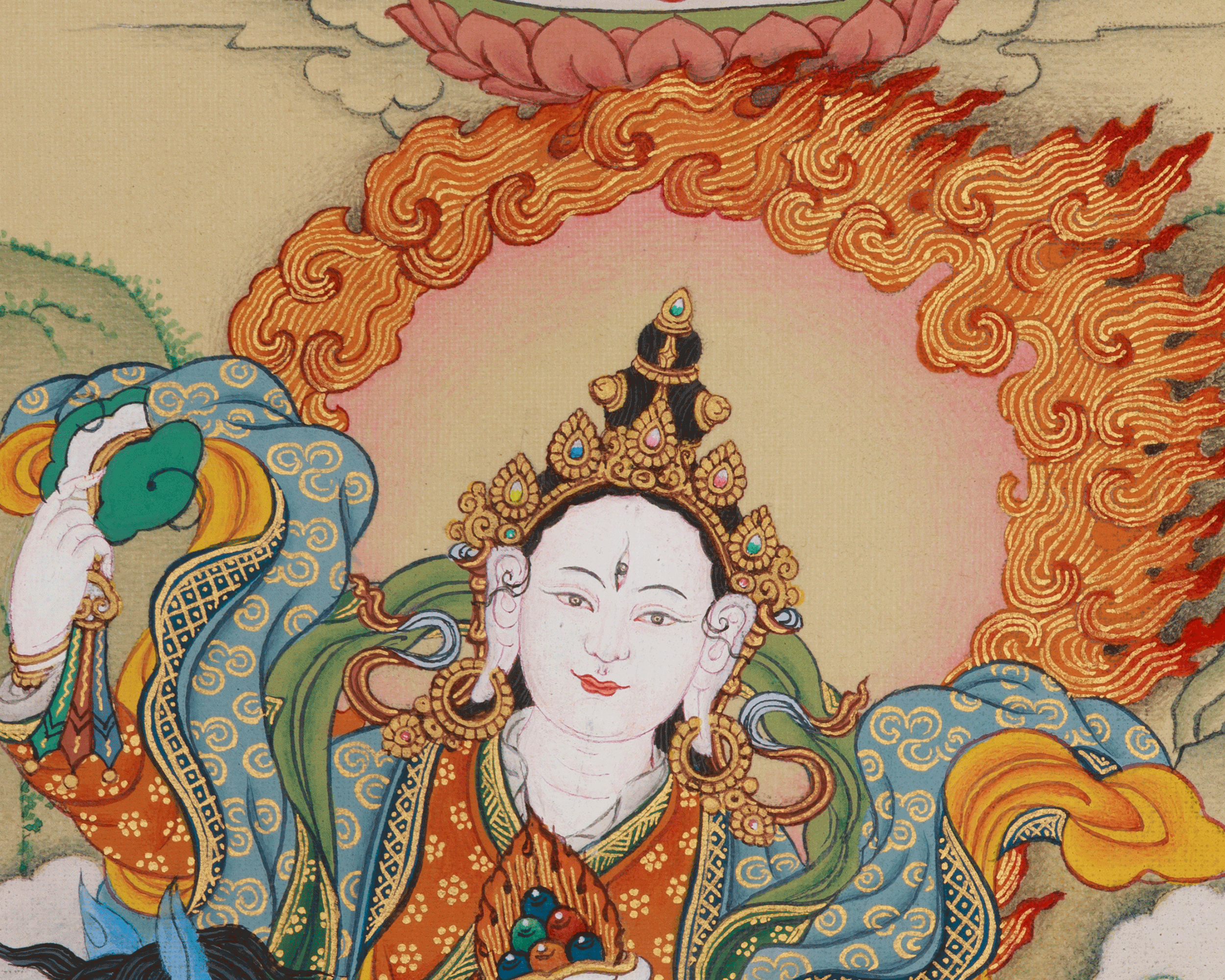 Achi Choki Drolma with Jigten Sumgon Thangka | Wisdom and Compassion Deity