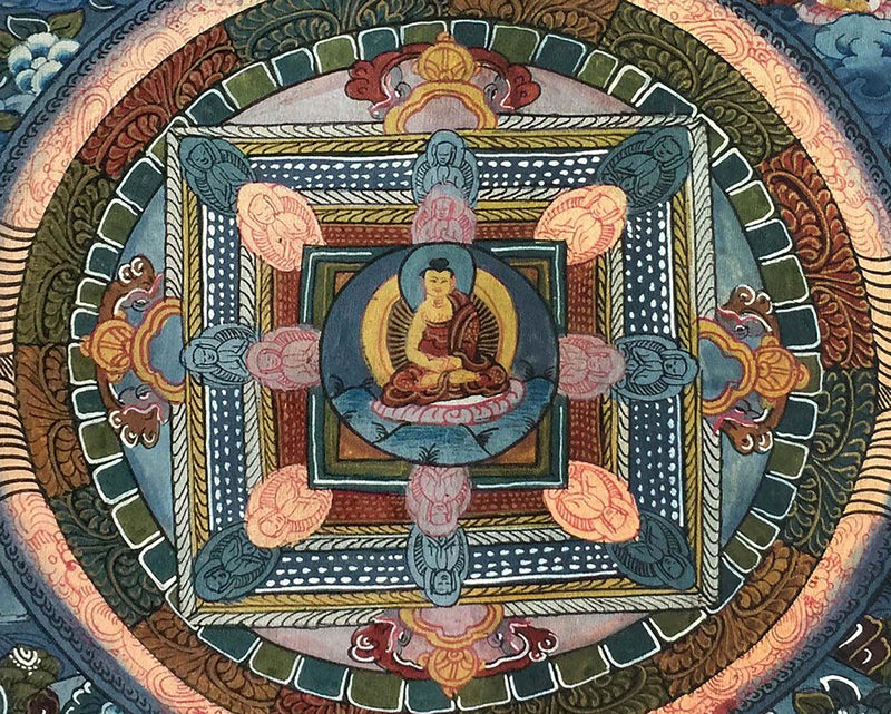 Original Hand painted Buddha Mandala Thangka | Yoga and Meditation Decor