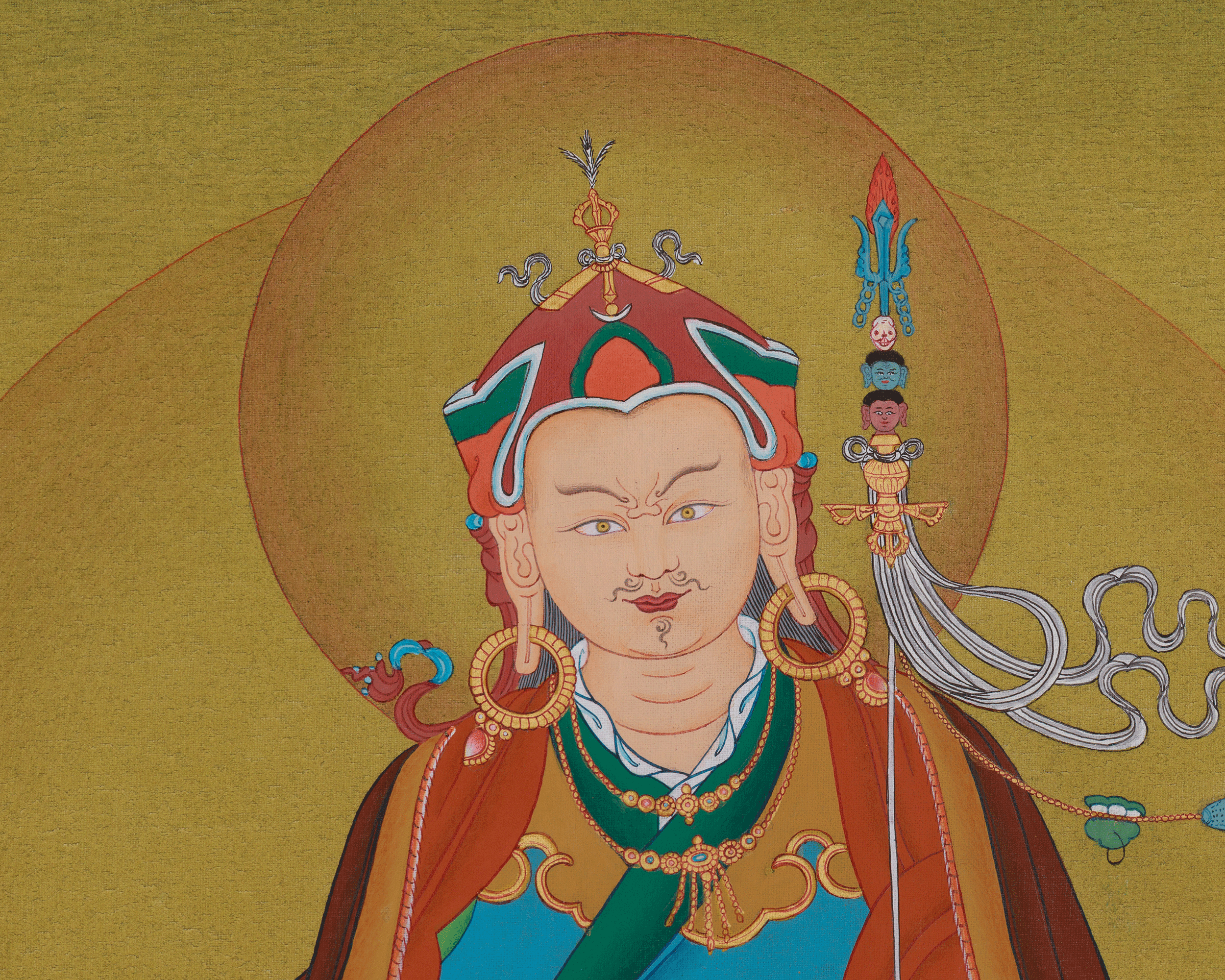 Tibetan Guru Rinpoche Art | Padmasambhava Buddhist Thangka