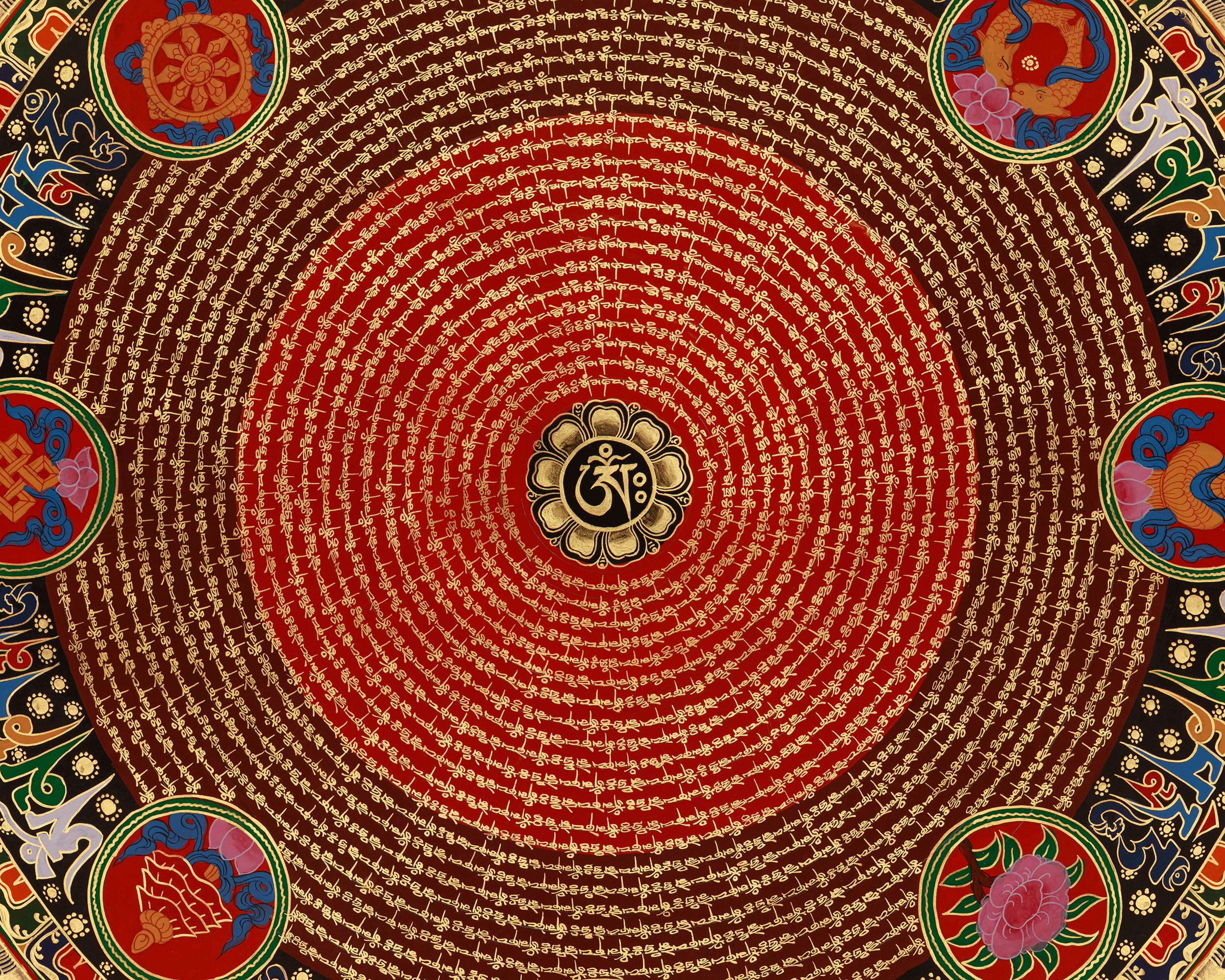 Tibetan Art of Mantra Mandala | Buddhist Meditation Artwork with Traditional Symbolism