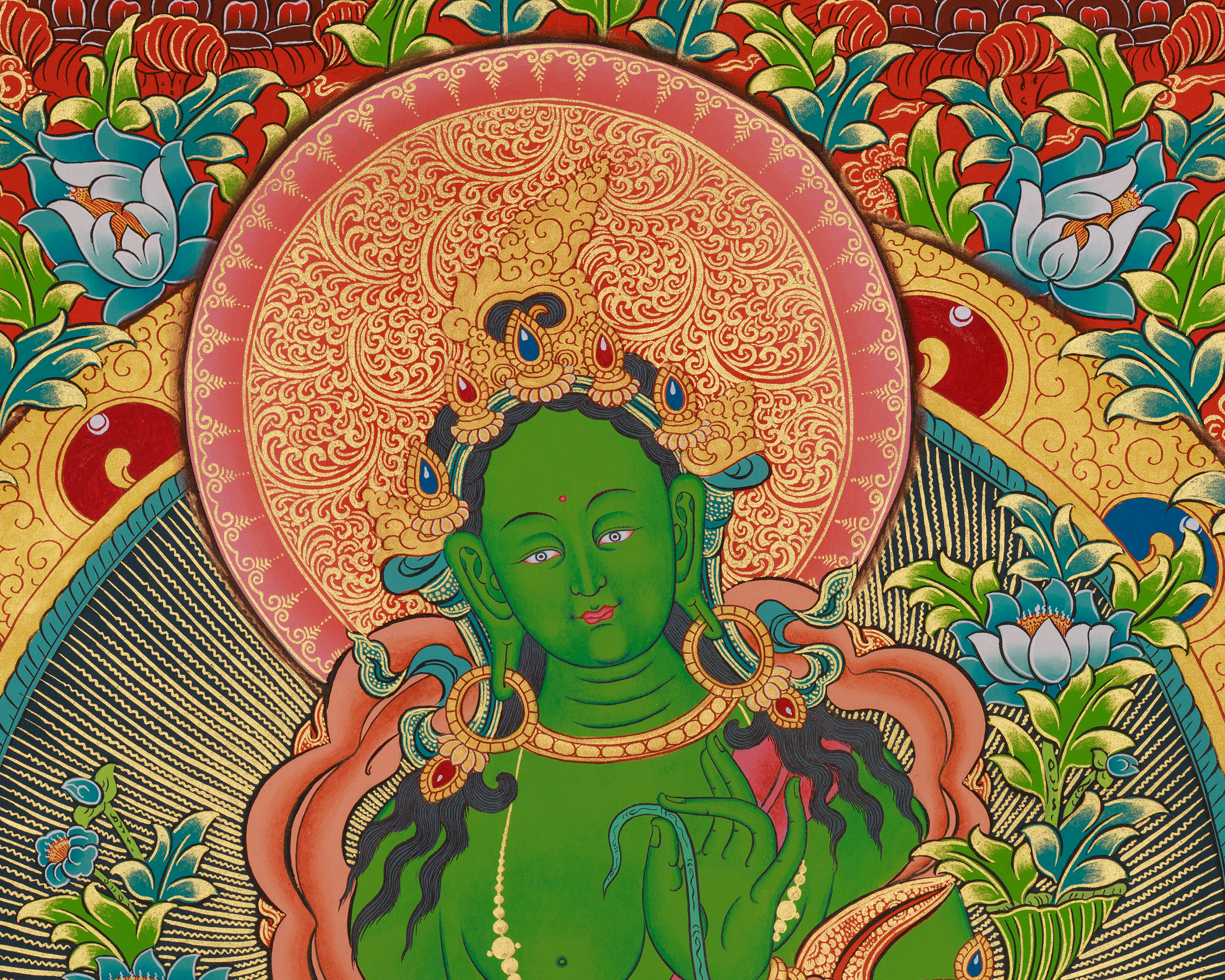 Green Tara Compassion Art | Protection and Swift Blessings | Shyama Tara