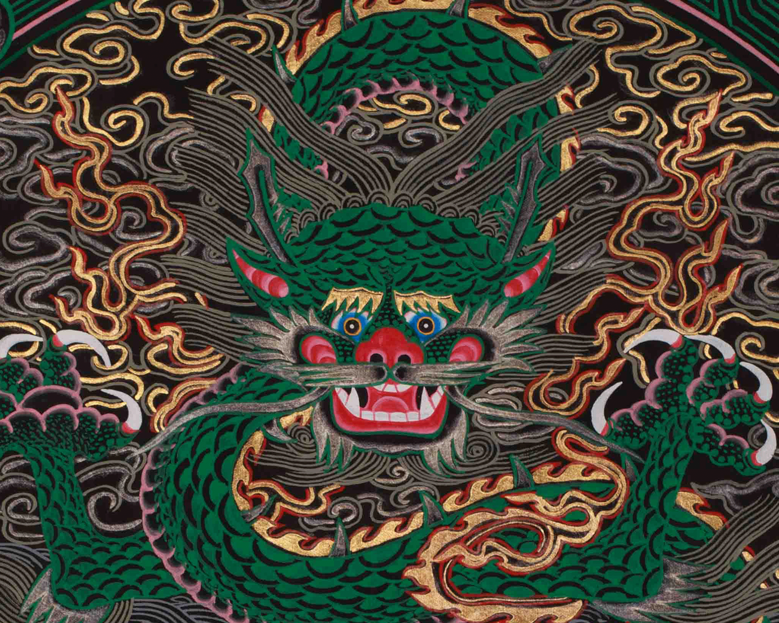 Traditional Dragon Mandala | Himalayan Art Of Spiritual Peace And Harmony | Meditation Altar