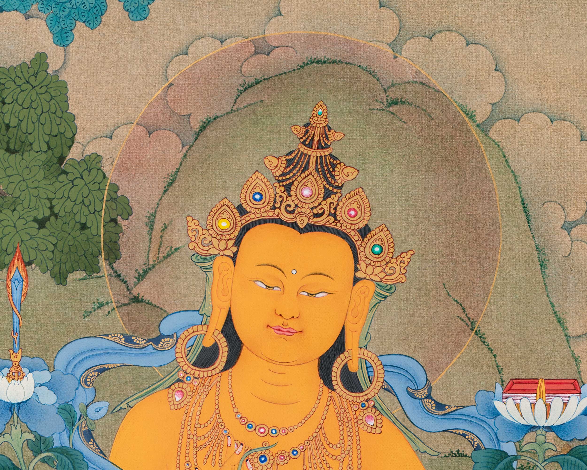 Tibetan Bodhisattva Manjushri Print | Buddhist Deity of Wisdom and Enlightenment