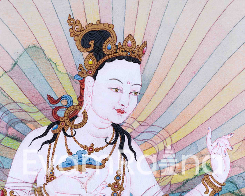Sukha Siddhi Thangka Artwork | Small Dakini Hand Painted Art | Authentic Art from Nepal