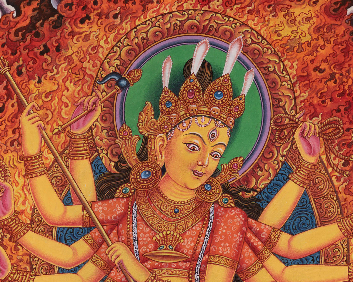 Durga Thangka | Represents Supreme Divine Feminine Cosmic Energy