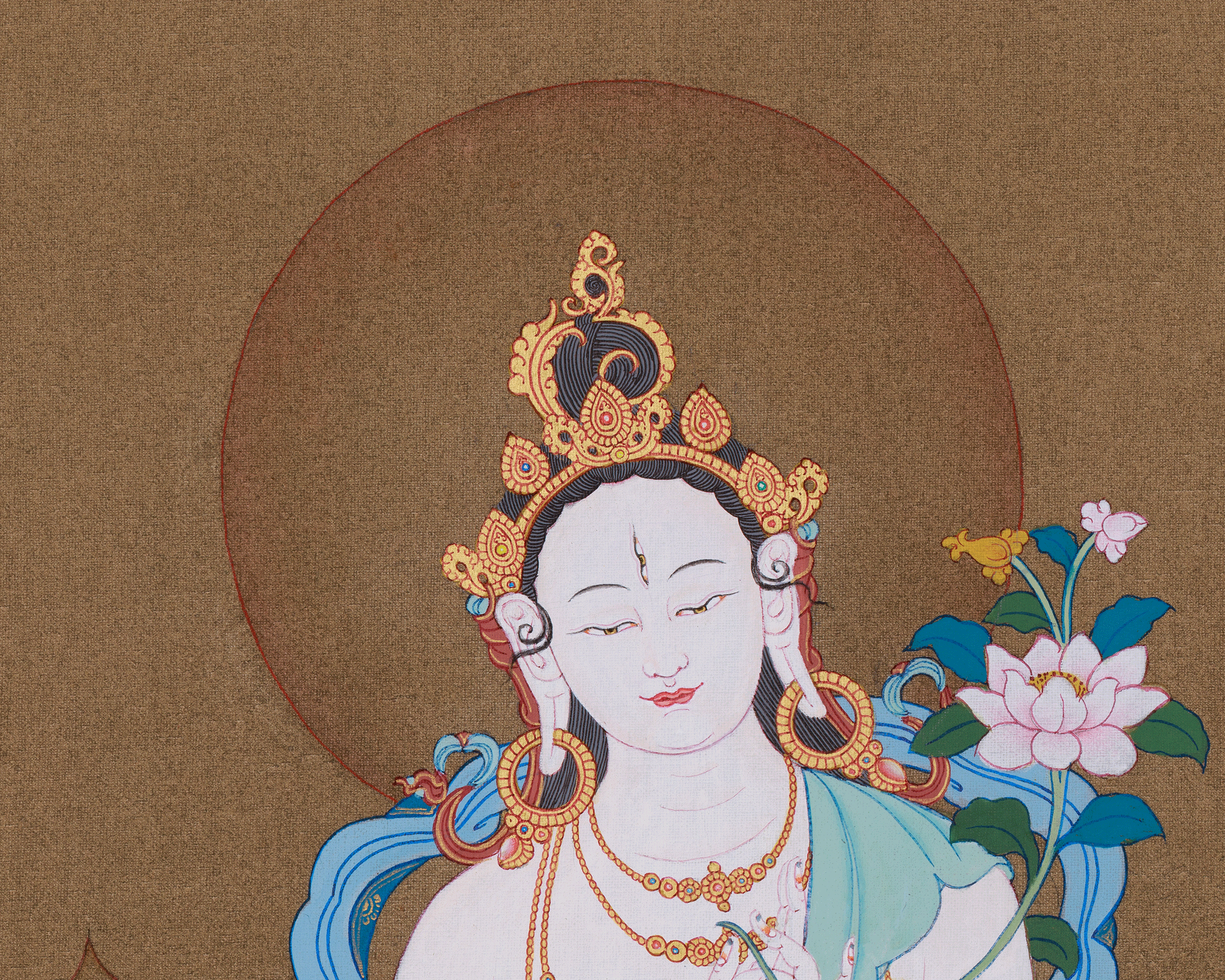 Female Deity Artwork | White Tara, the Goddess of Compassion and Longevity