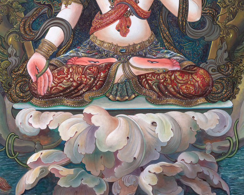 White Tara Canvas Print | Mother White Tara Digital Print | The Symbol of Compassion and Healing