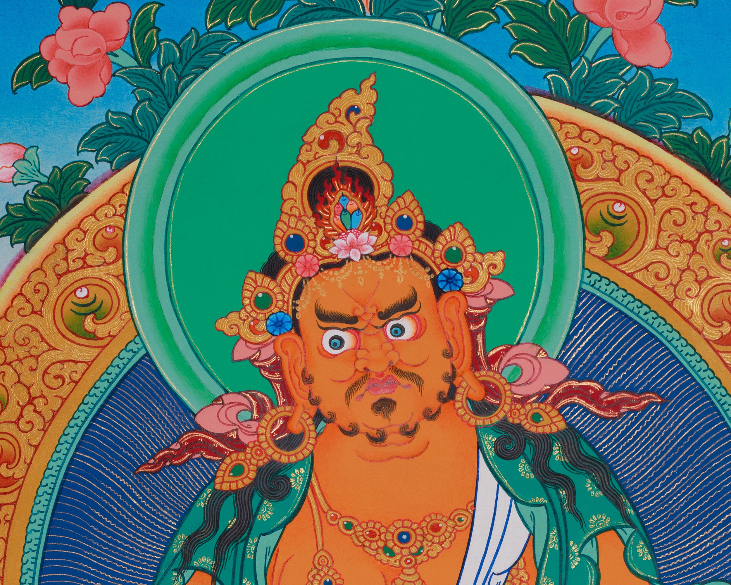 Yellow Jambhala Painting | The Wealth Deity of Prosperity and Abundance