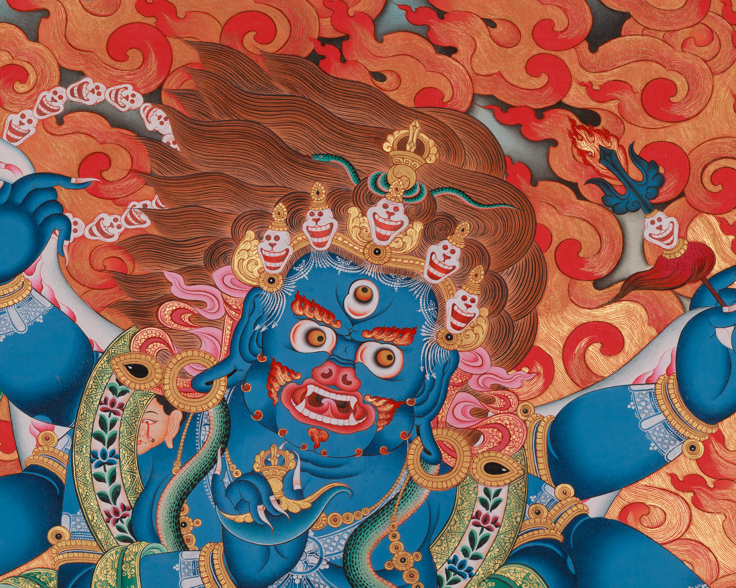 Six-Armed Mahakala Art | Wrathful Manifestation of Avalokiteshvara | Wrathful Deity