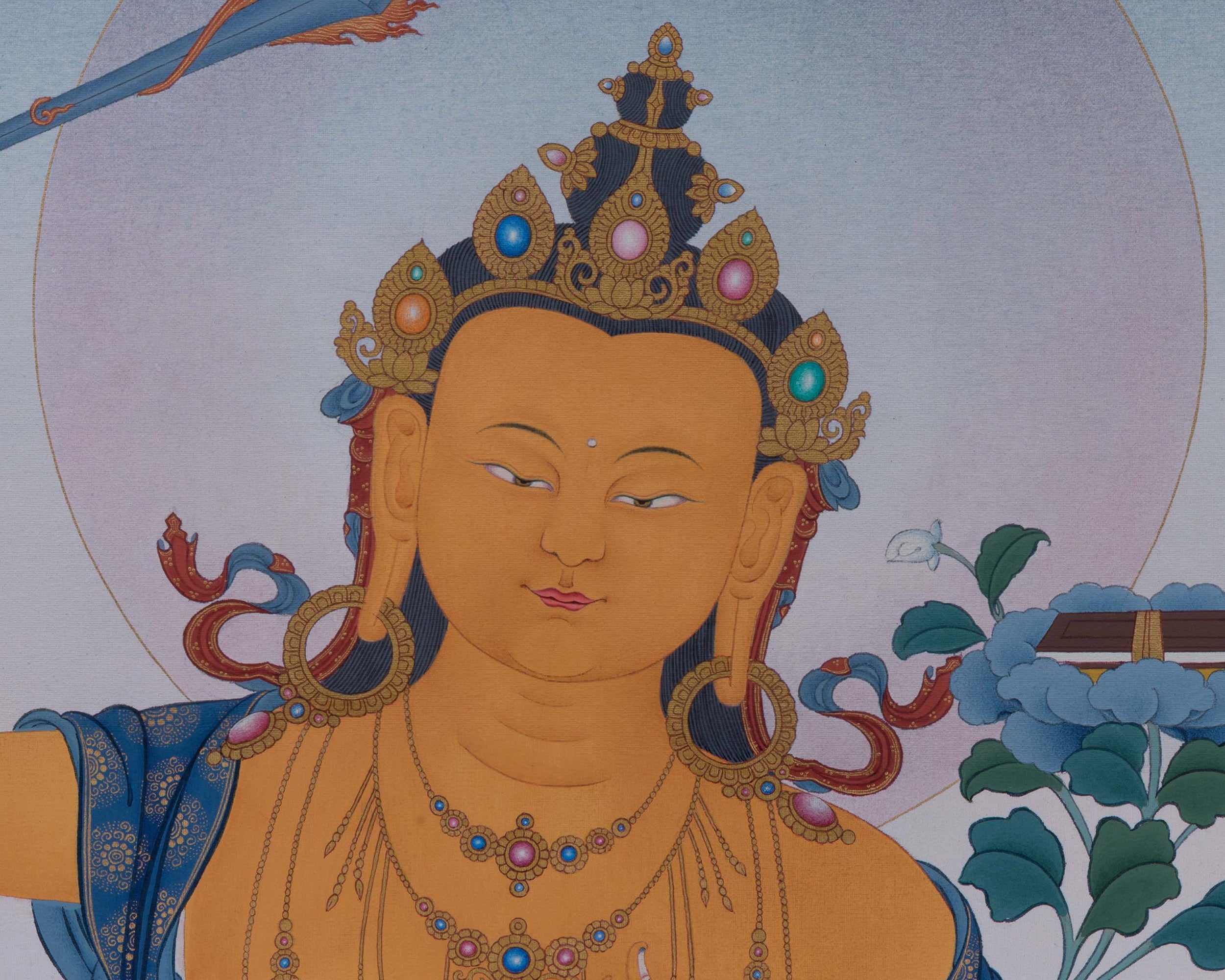 High-Quality Manjushri Giclee Thangka Print | Bodhisattva Of Wisdom | Tibetan Buddhism Art