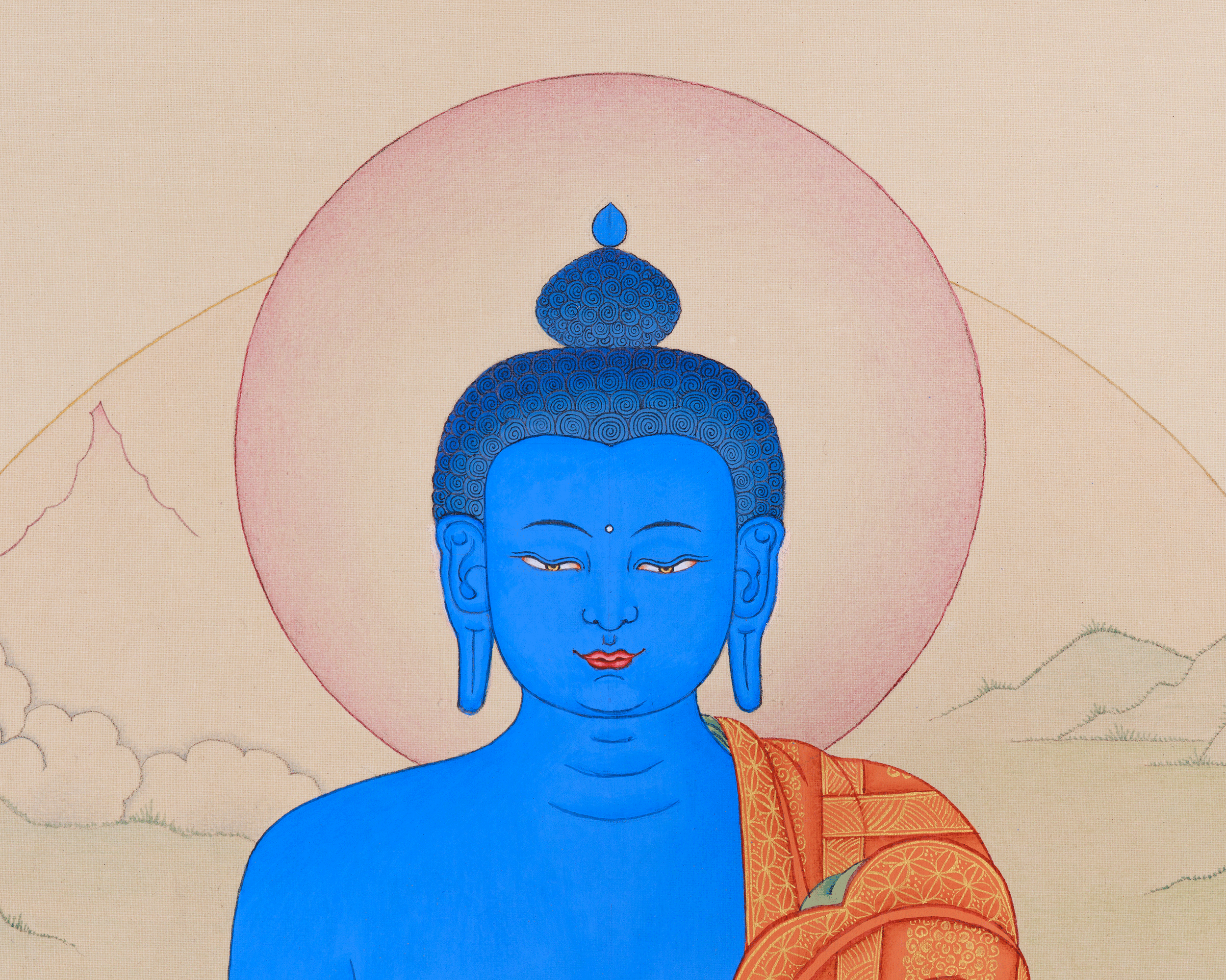 Himalayan Medicine Buddha Thangka | Bhaisajyaguru Artwork