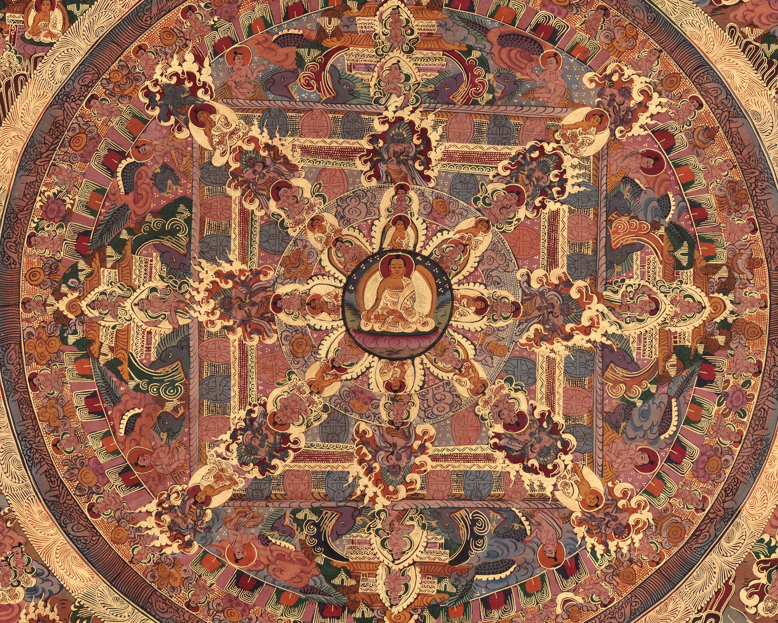 Buddha Mandala Thangka Painting | Himalayan Artwork of Wisdom, Peace, and Awakening