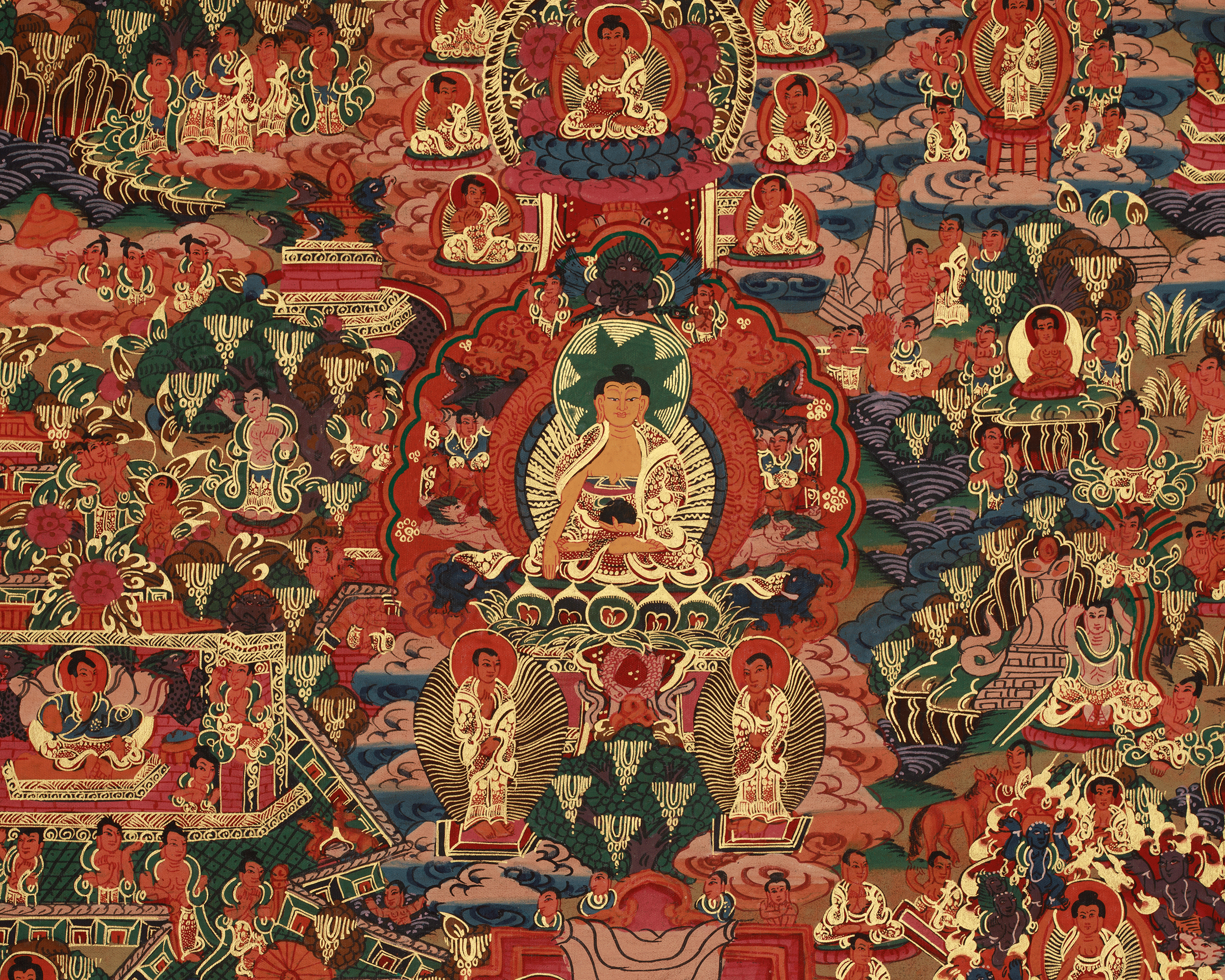 Sacred Buddha Life Story Thangka | Siddhartha Gautama | Spiritual Path To Enlightenment
