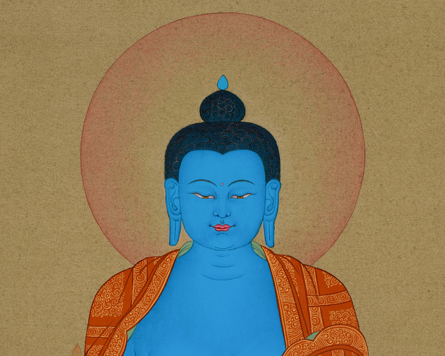 Traditional Bhaisajyaguru Thangka | Hand-Painted Medicine Buddha Art