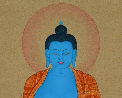 Traditional Bhaisajyaguru Thangka | Hand-Painted Medicine Buddha Art