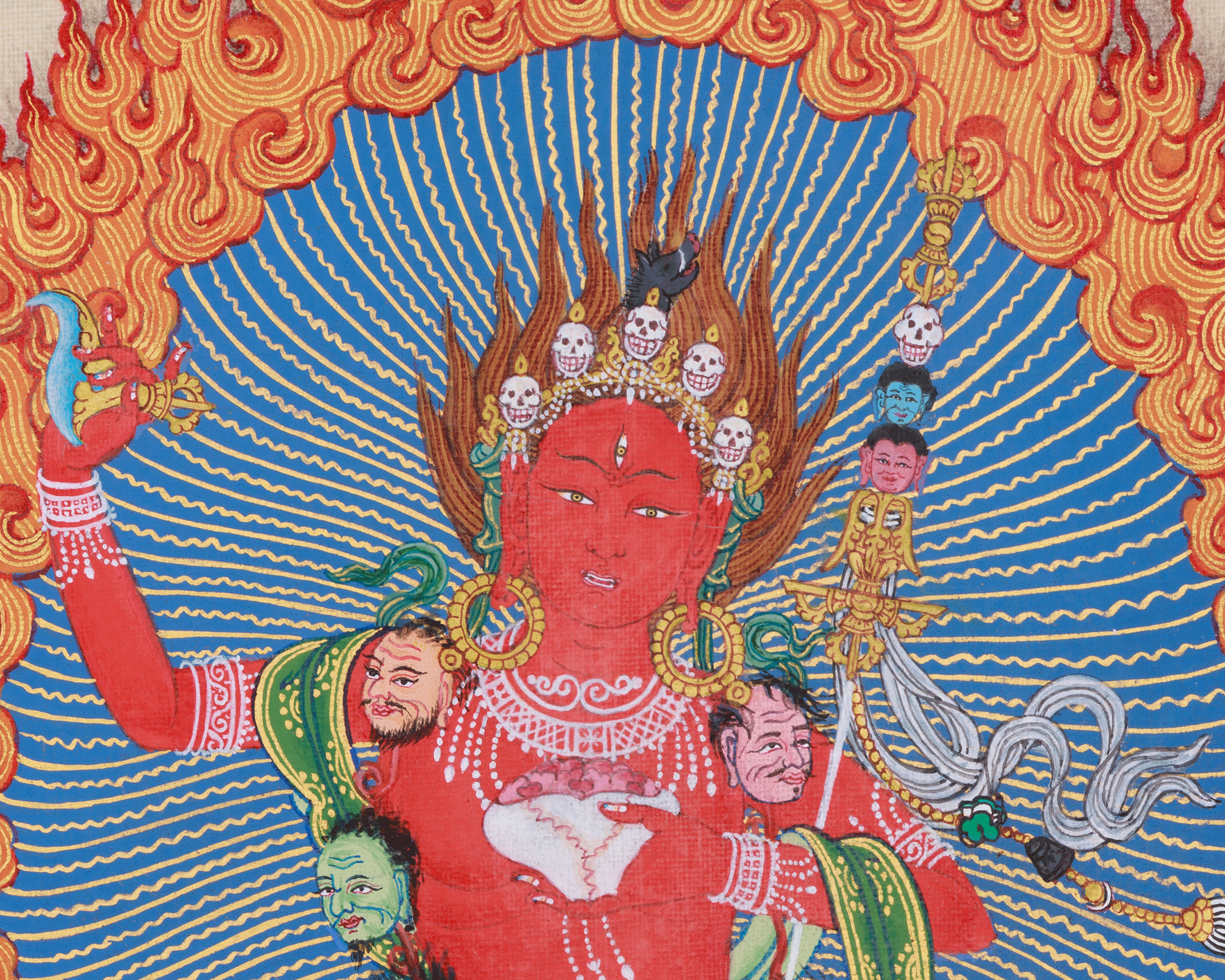 Hand-Painted Wrathful Vajravarahi Thangka | The Powerful Goddess of Transformation