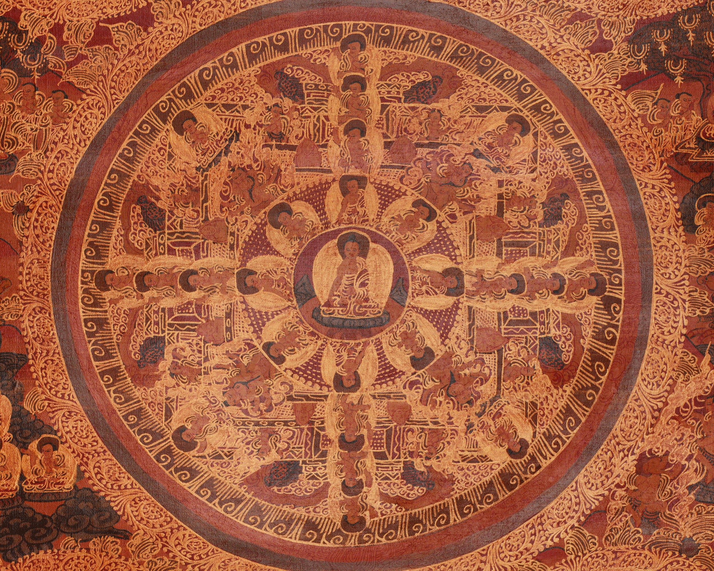 Spiritual Buddha Mandala Artwork | Tibetan Buddhist Thangka | Traditional Himalayan Art