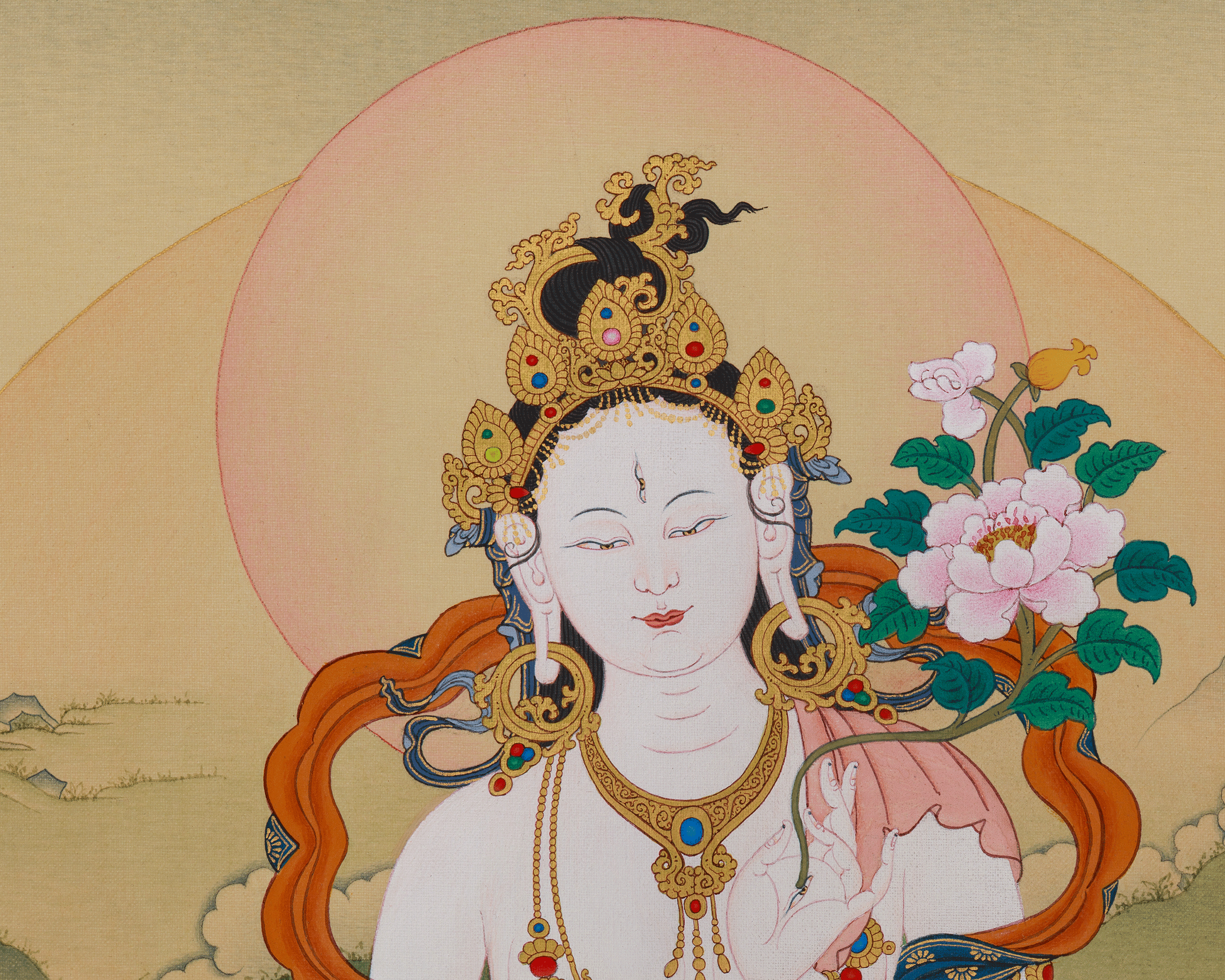 White Tara Healing and Longevity Art | Himalayan Buddhist Painting