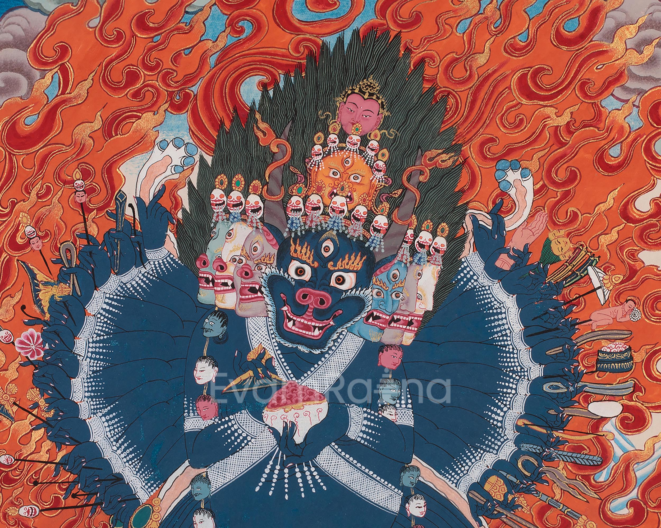 Heruka Yamantaka Thangka | The Wrathful Conqueror of Death