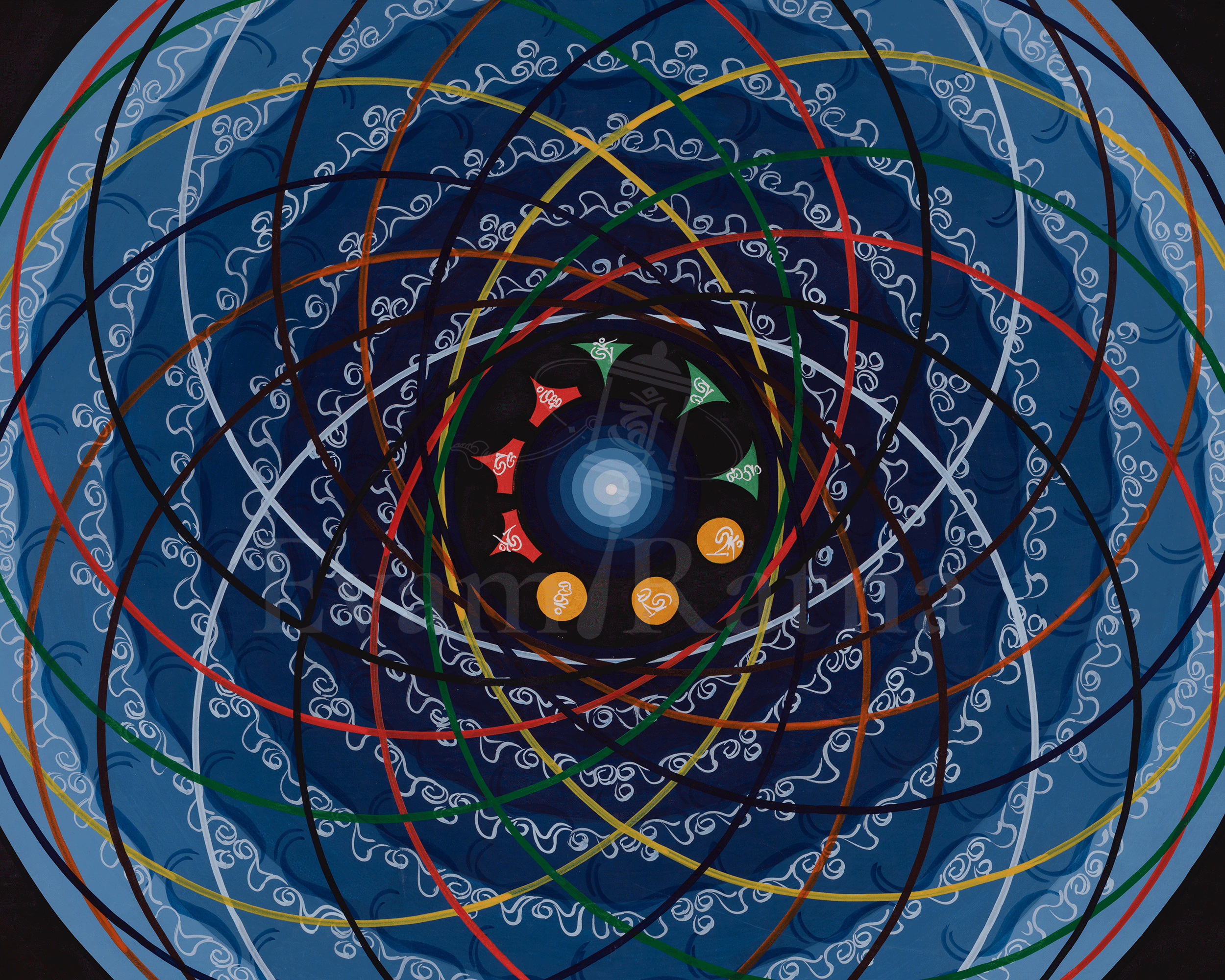 Cosmic Mantra Mandala | A Sacred Representation of Universal Balance and Harmony