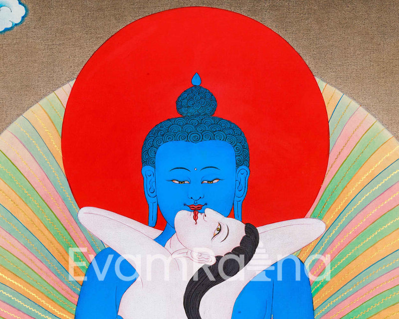 Primordial Buddha Samantrabhadra Thangka | Spiritual Meditation Art