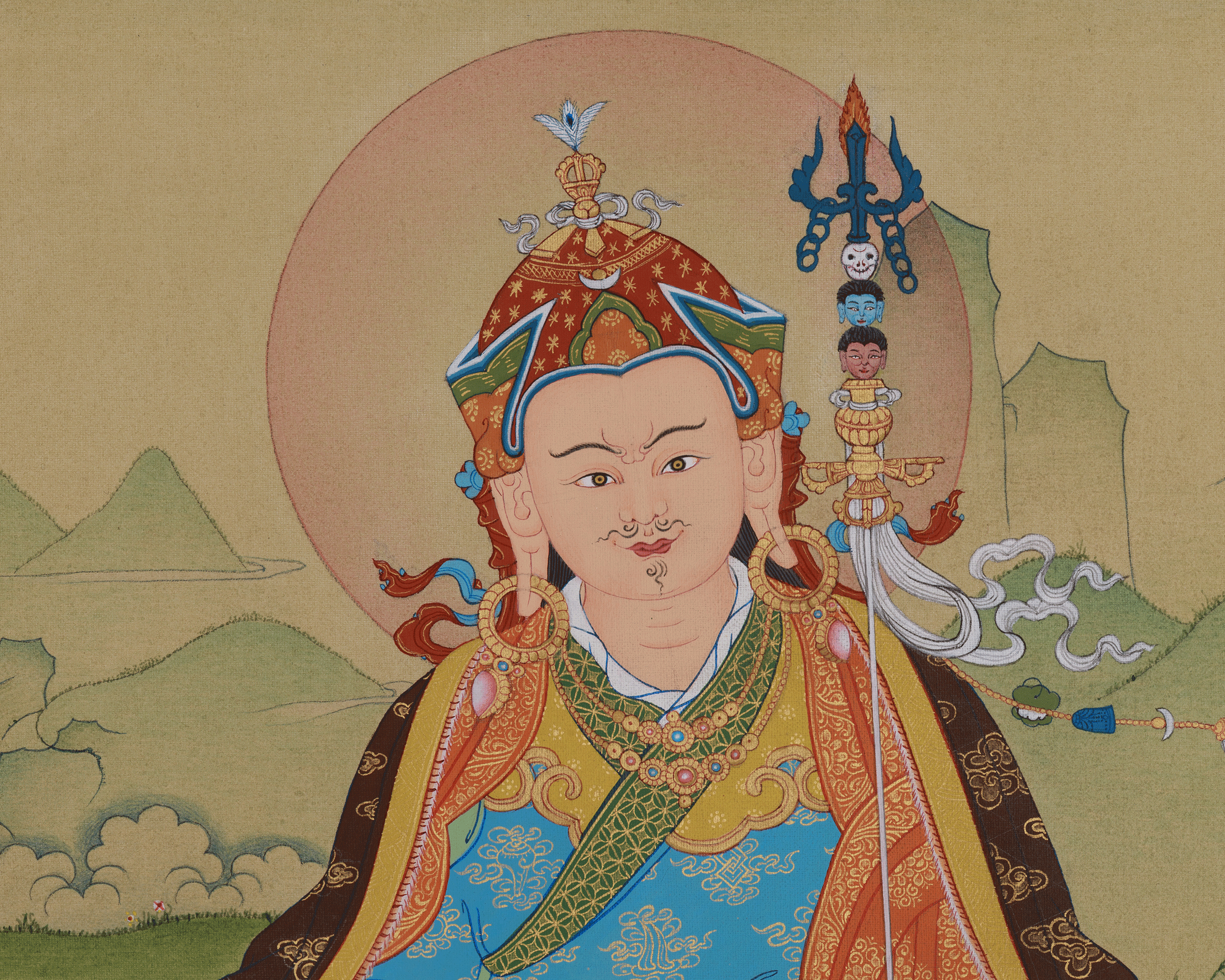 Guru Rinpoche Wisdom Thangka | Spiritual Master of Vajrayana Art