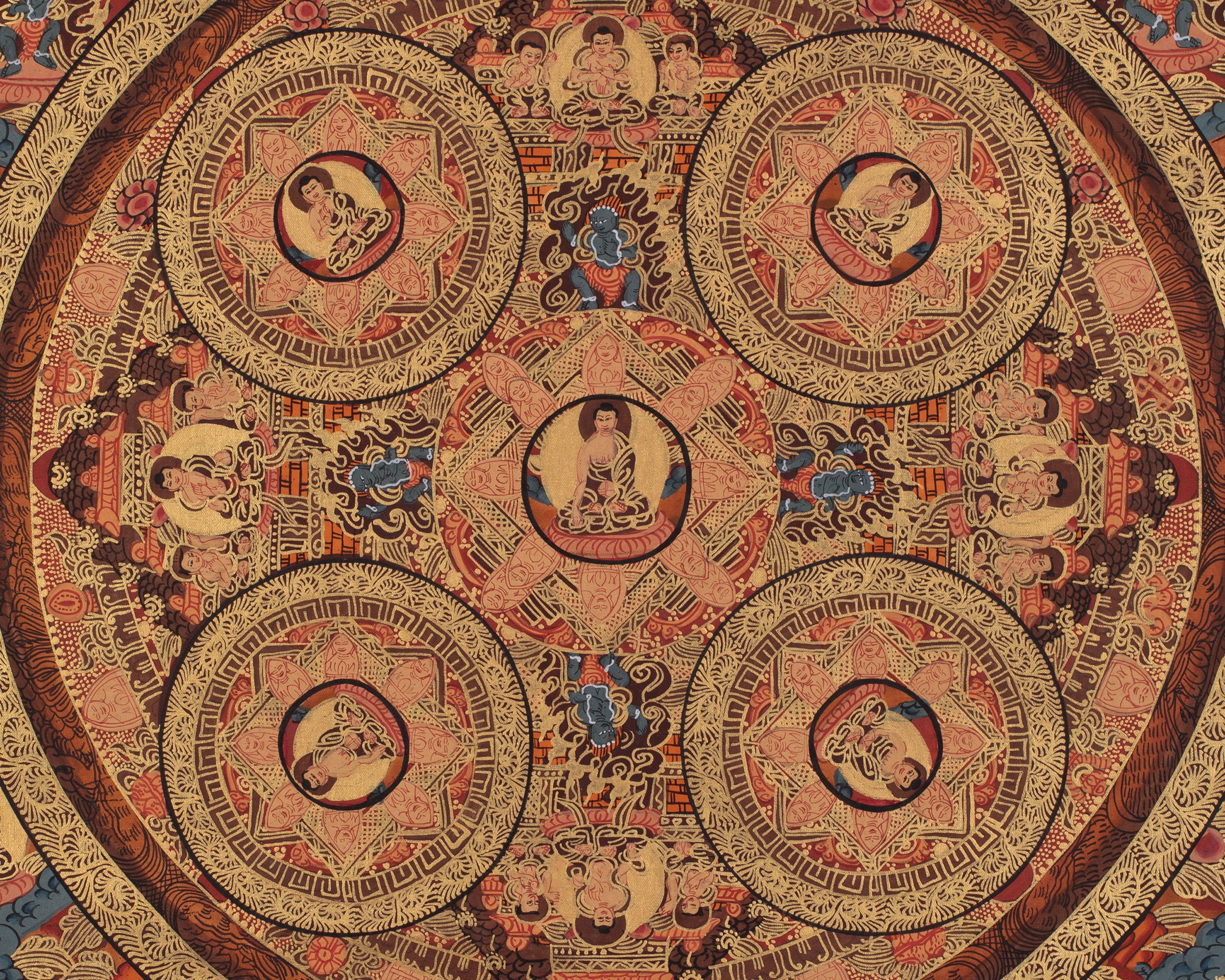 Buddha Mandala Tibetan Artwork | A Spiritual Representation of Sacred Geometry