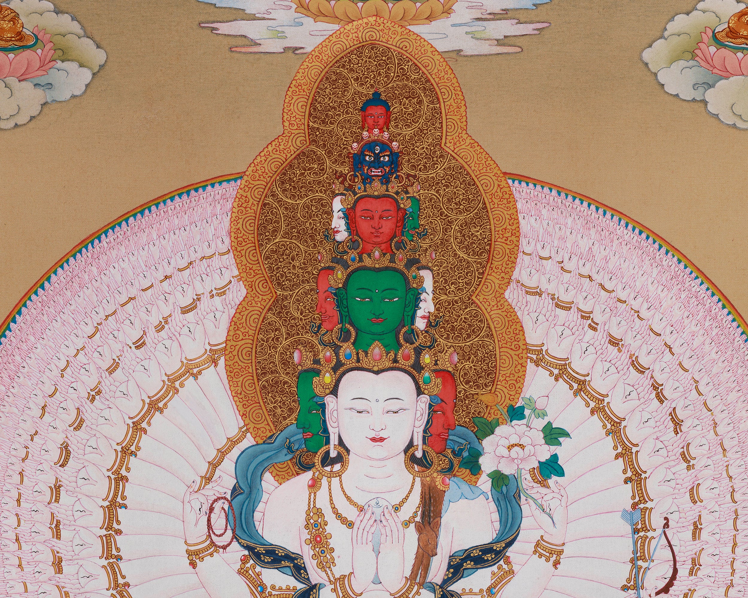 Himalayan Thangka of 1000 Armed Chenrezig | The Bodhisattva of Compassion