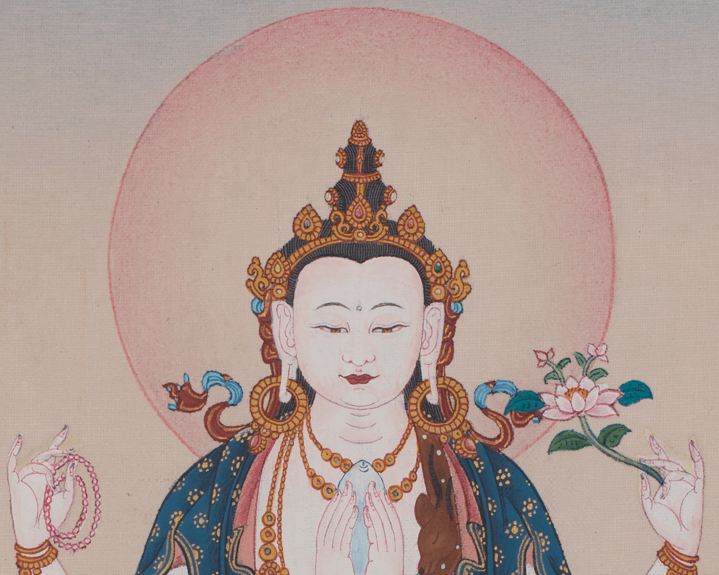 Himalayan Chenrezig Thangka | Compassion Buddha Artwork | Symbol of Boundless Love