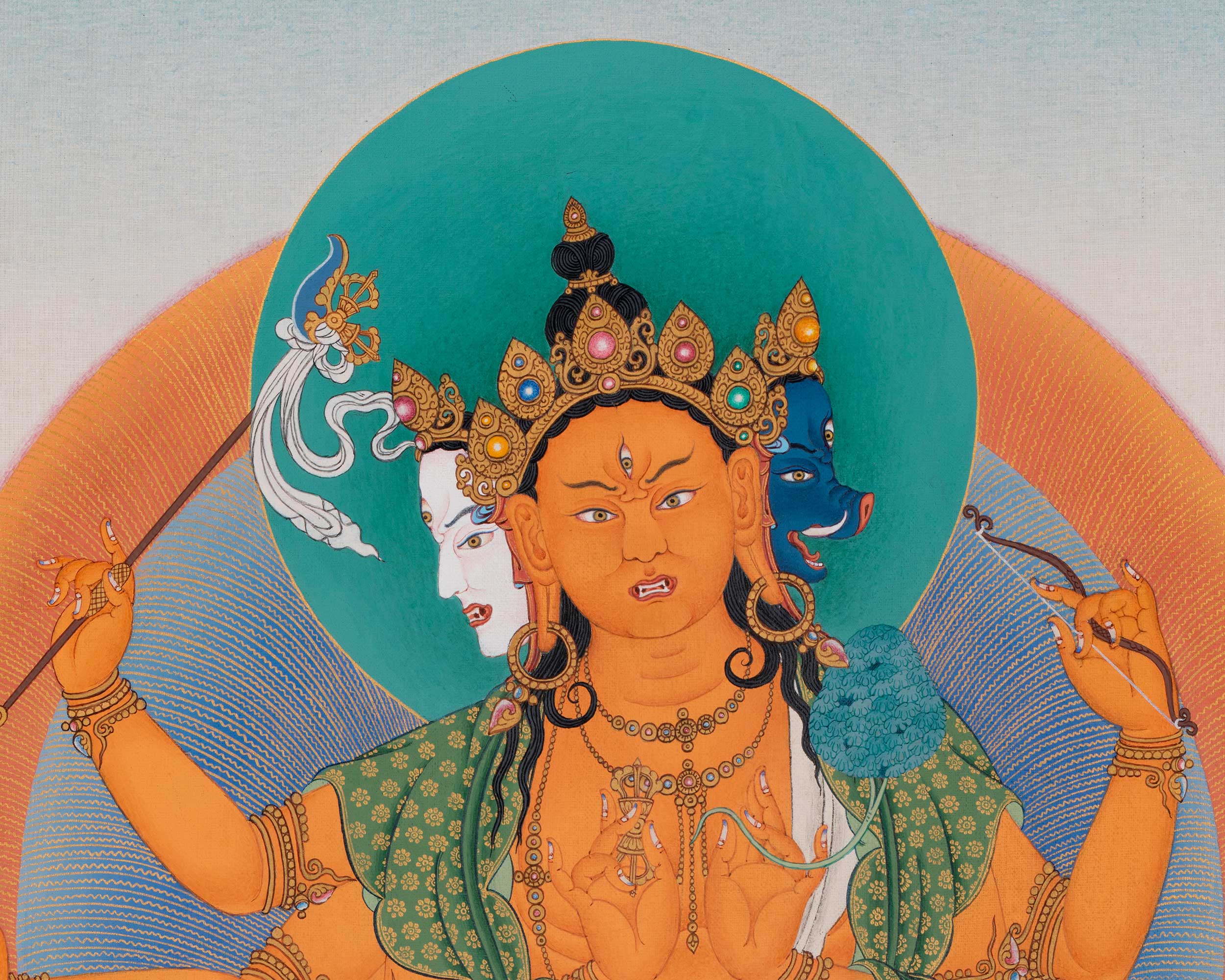 Goddess Marichi Thangka Print | Eight Armed Protector Deity | Canvas print