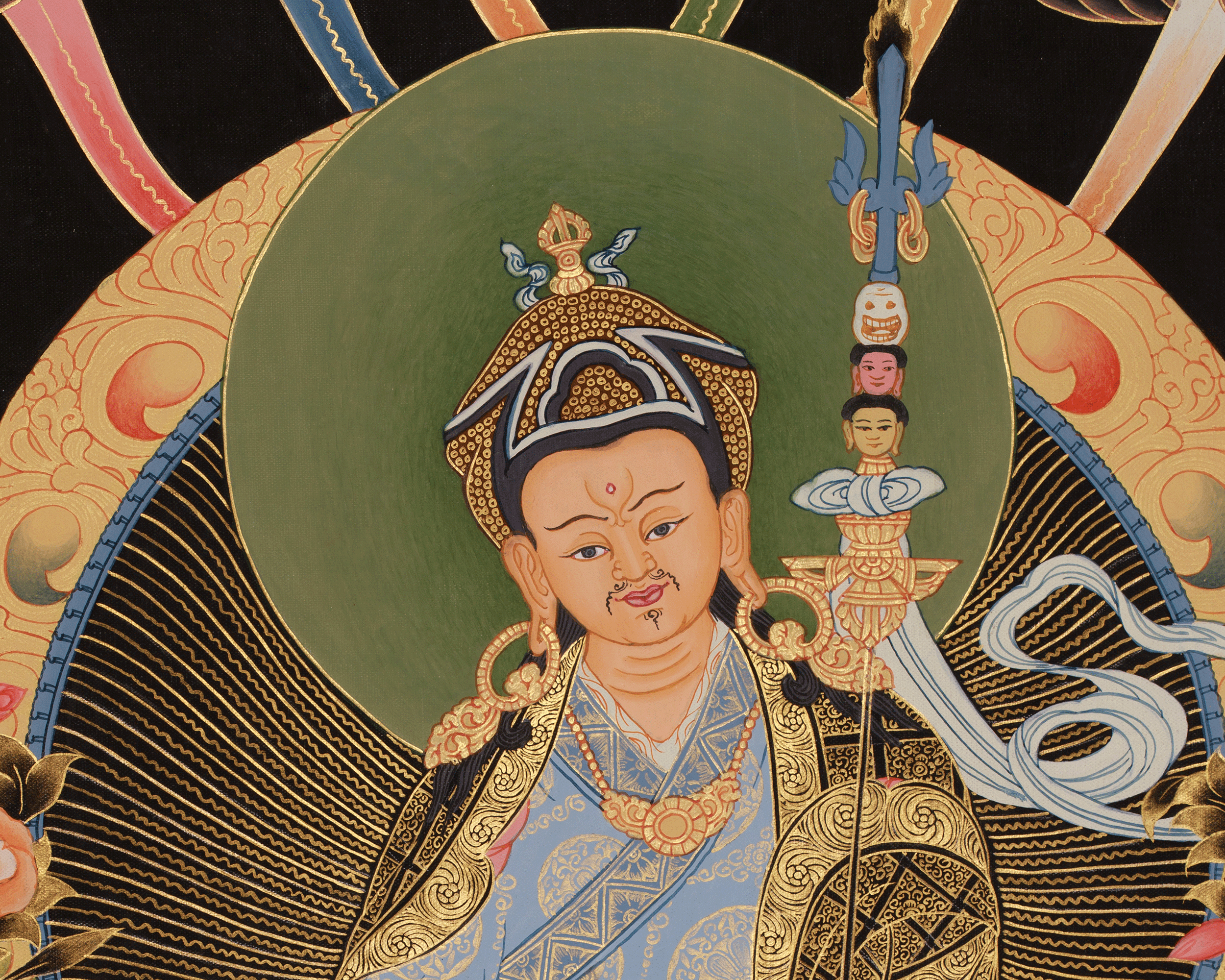 Vajrayana Buddhist Guru Rinpoche Thangka | Guru Padmasambhava Art | Meditation & Spiritual Altar