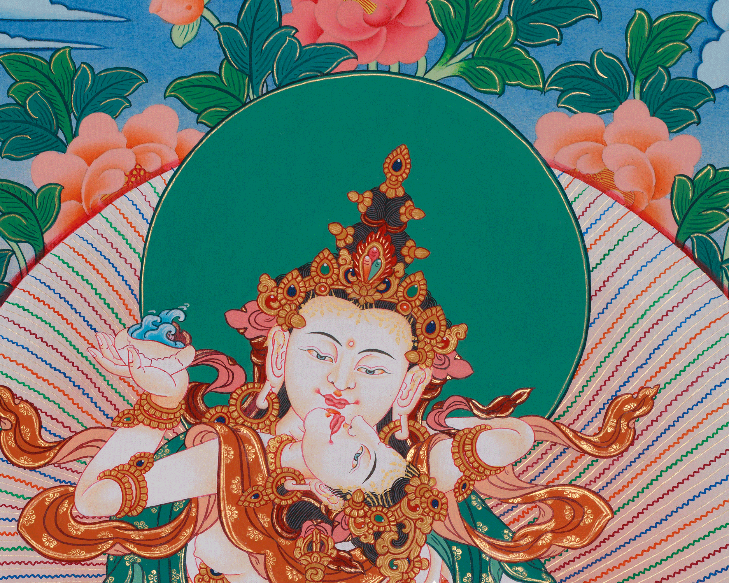 Dorje Sempa with Consort Thangka | Vajrasattva, the Buddha of Purification