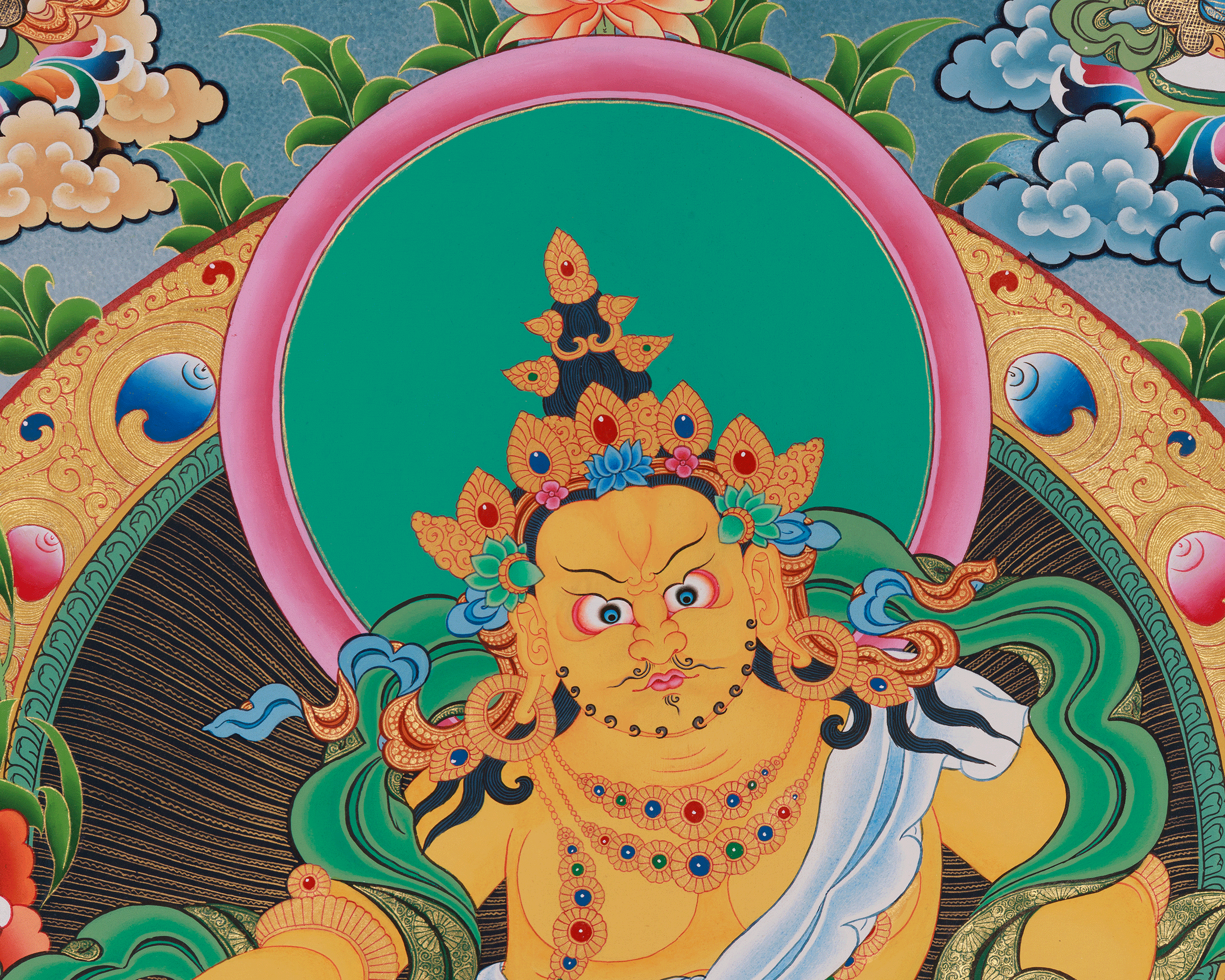 Five Dzambhala Thangka | Embodiments of Abundance in Tibetan Buddhism