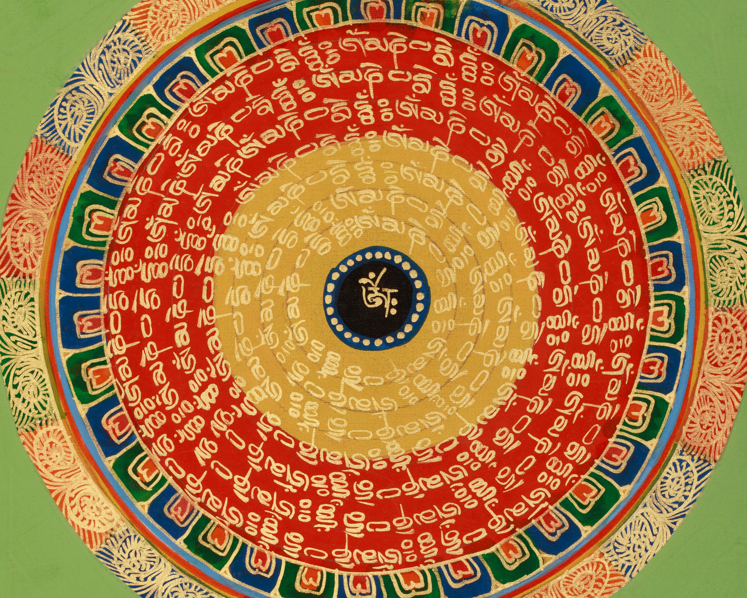 Religious Art of Mantra Mandala | Sacred Tibetan Meditation and Visualization Artwork